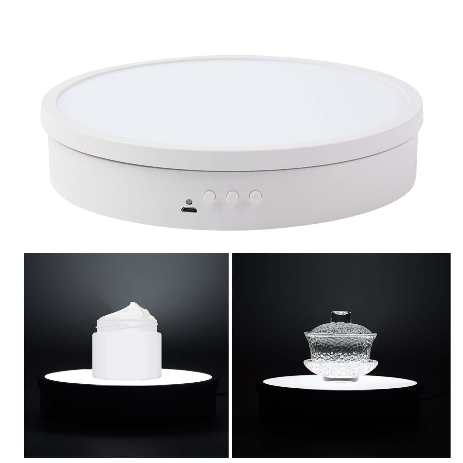 Motorized Rotating Turntable for Video Product Photography Display Jewelry 20cm white