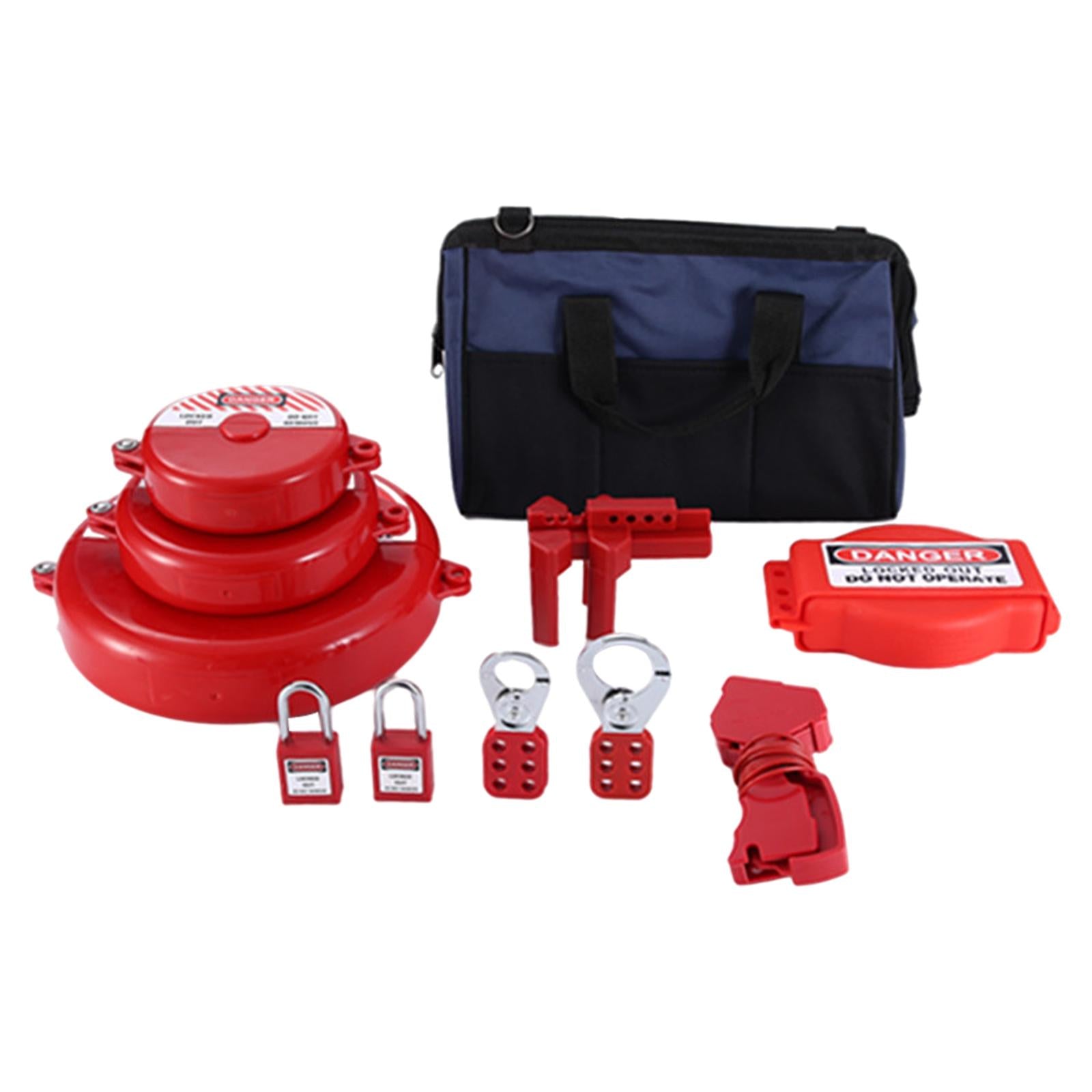 Lockout Tagout Kit Nylon Ties and Carrying Bag Tagout Tags Plug Lockout A