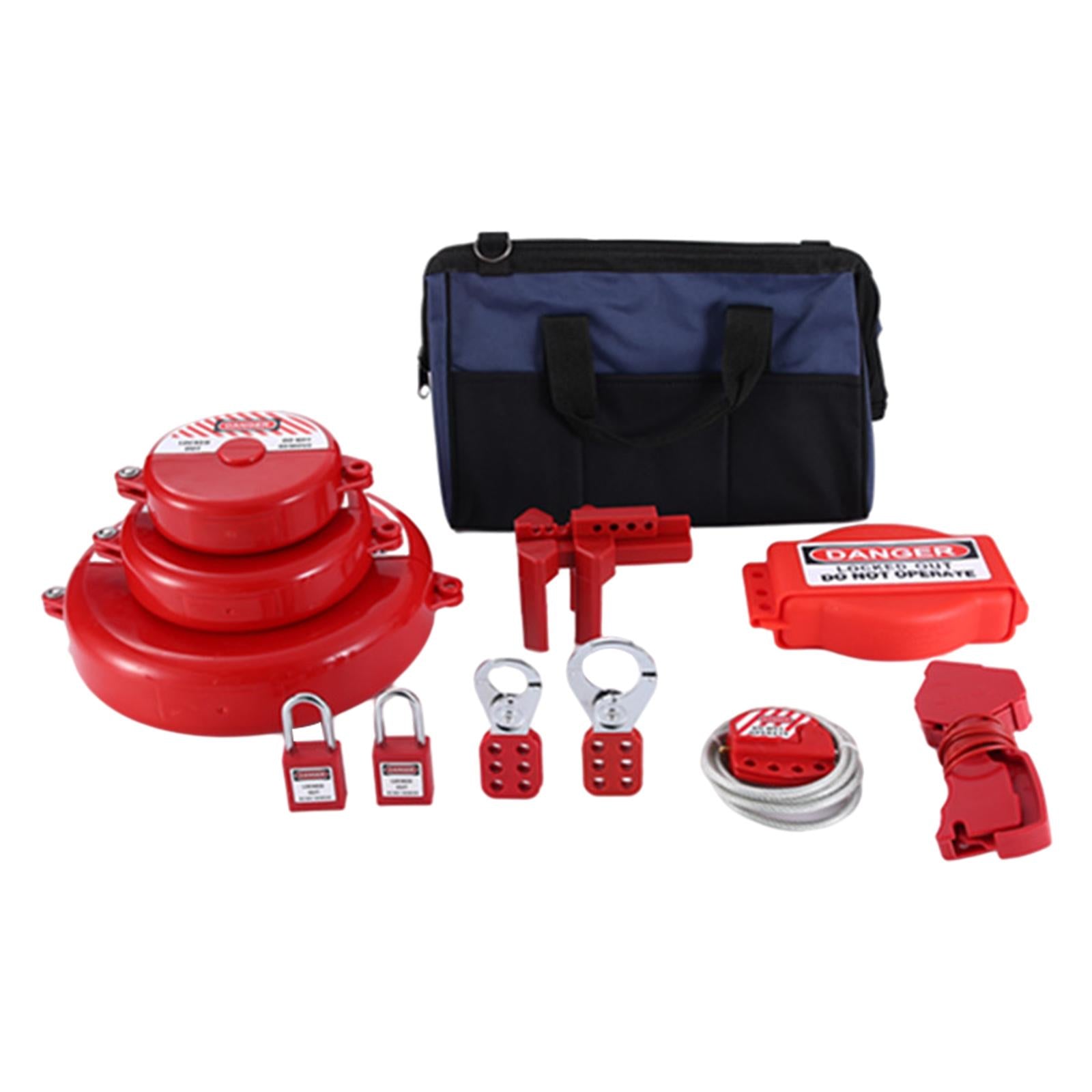 Lockout Tagout Kit Nylon Ties and Carrying Bag Tagout Tags Plug Lockout A