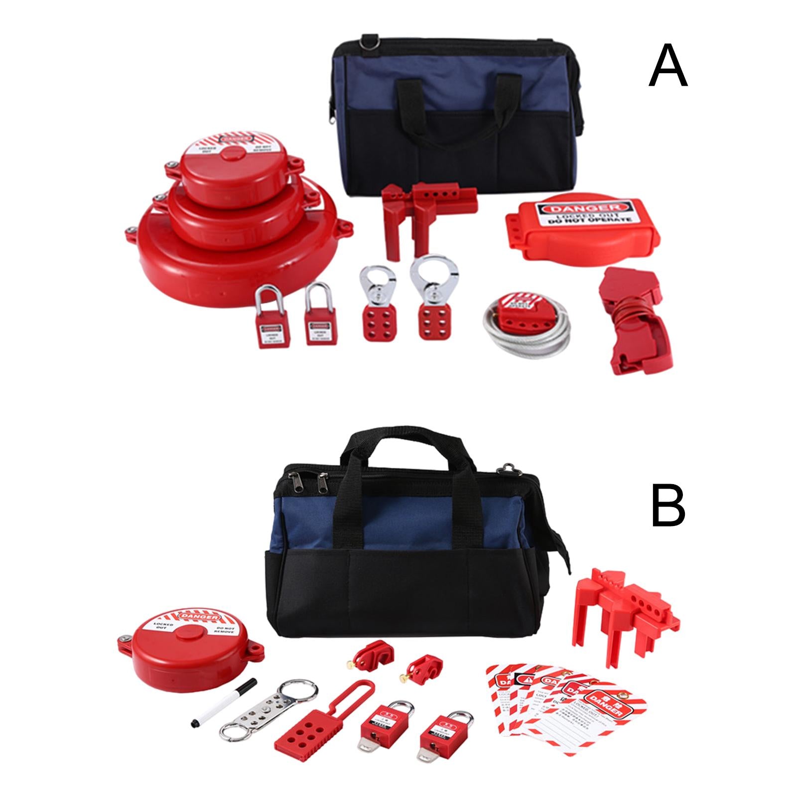 Lockout Tagout Kit Nylon Ties and Carrying Bag Tagout Tags Plug Lockout A