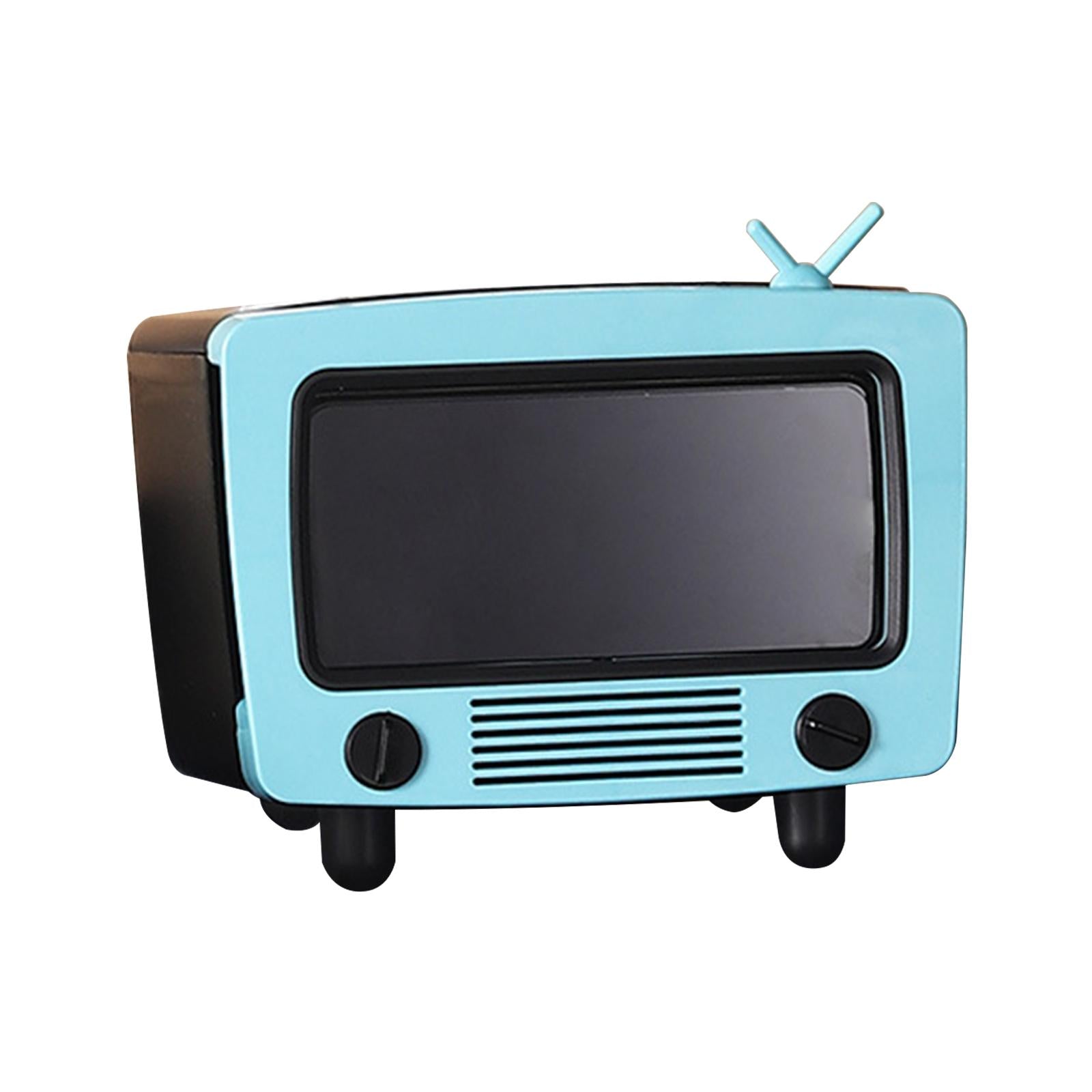 TV Shaped Tissue Box Phone Mount Practical for Desktop Parlor Living Room Blue