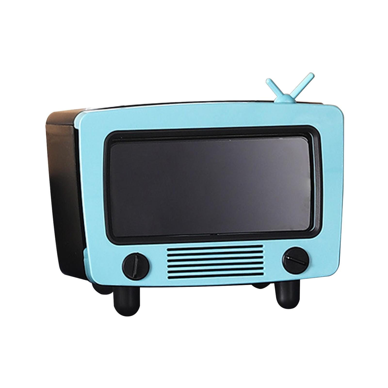 TV Shaped Tissue Box Phone Mount Practical for Desktop Parlor Living Room Blue