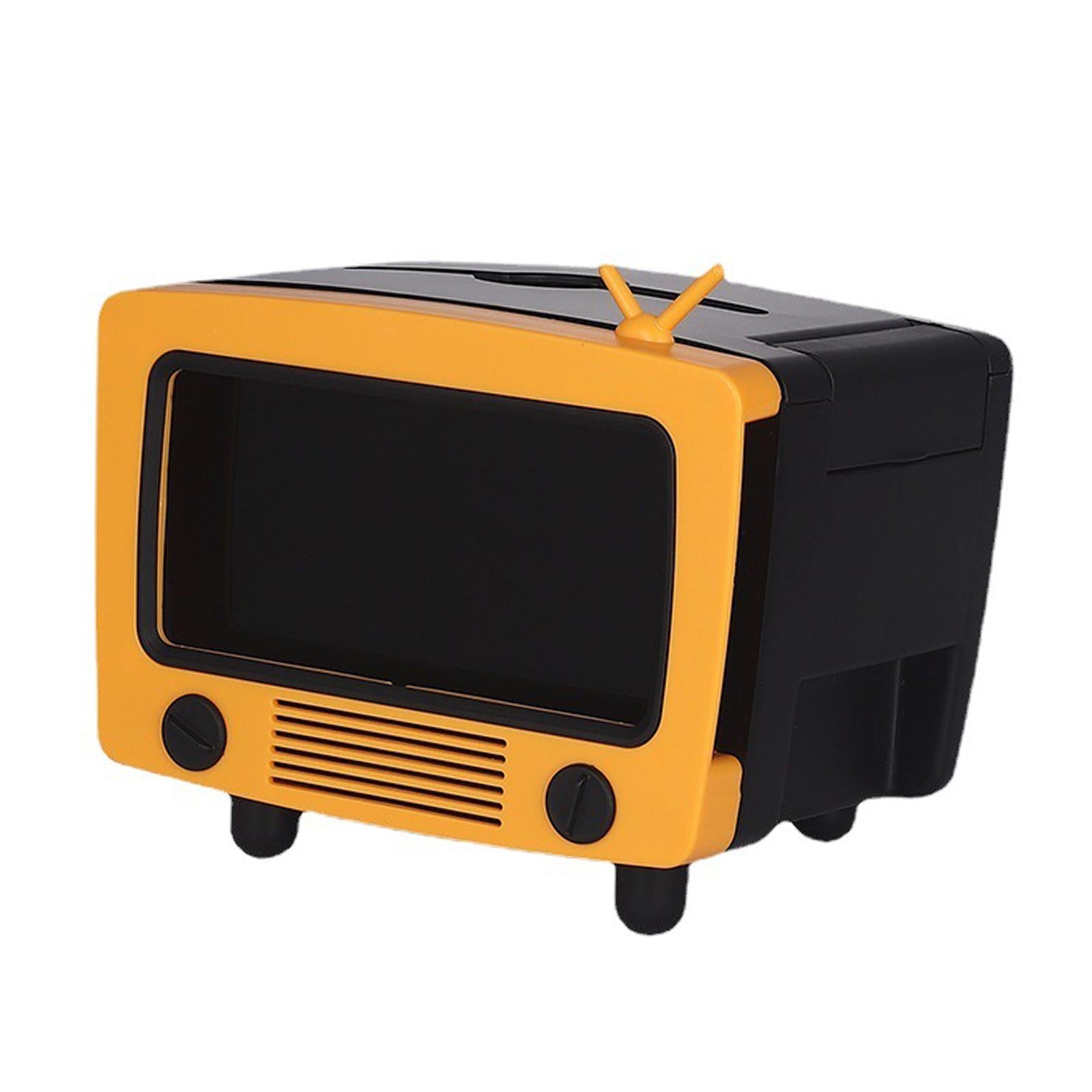 TV Shaped Tissue Box Phone Mount Practical for Desktop Parlor Living Room Orange