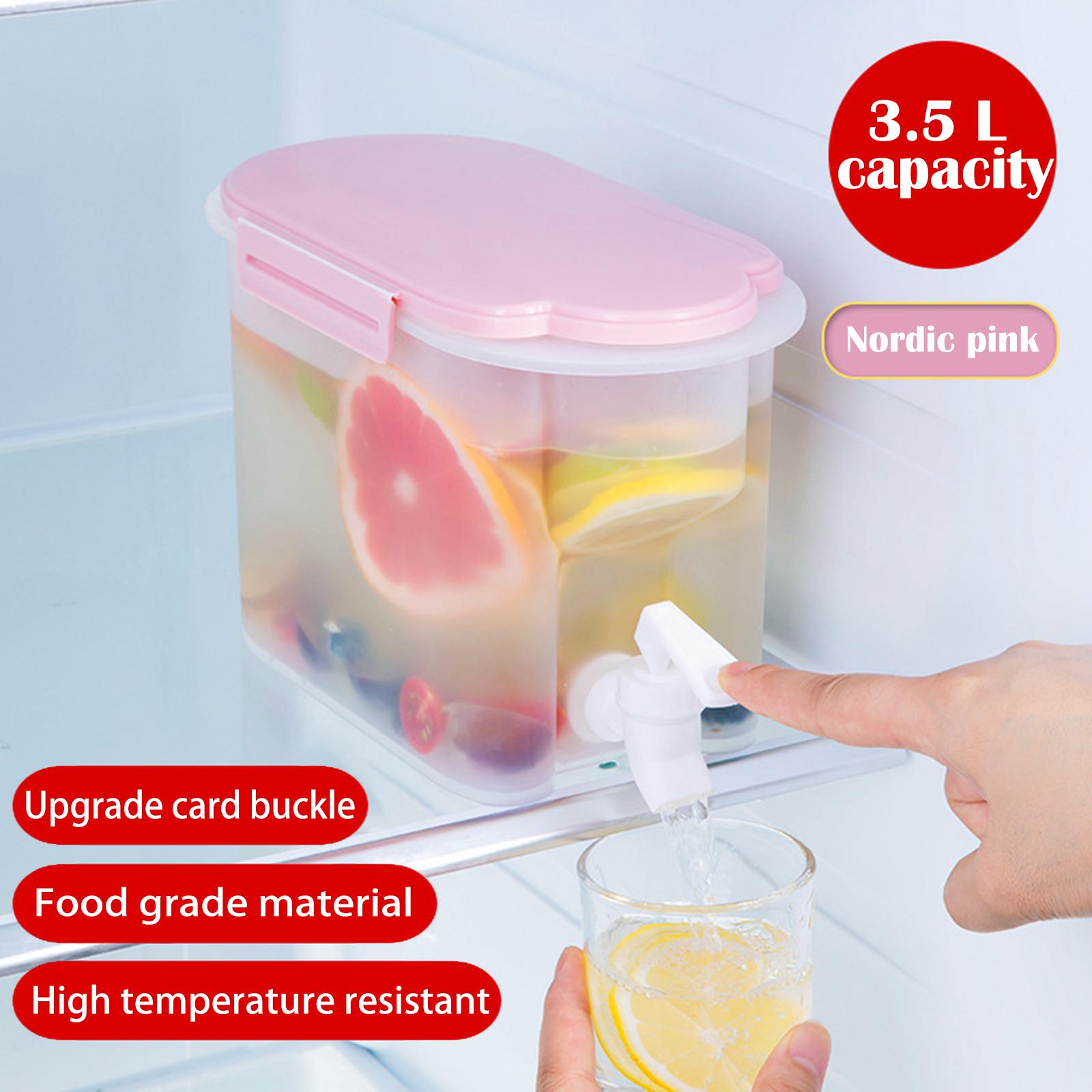 Cold Kettle with Faucet Iced Beverage Dispensers for Home Kitchen  Pink