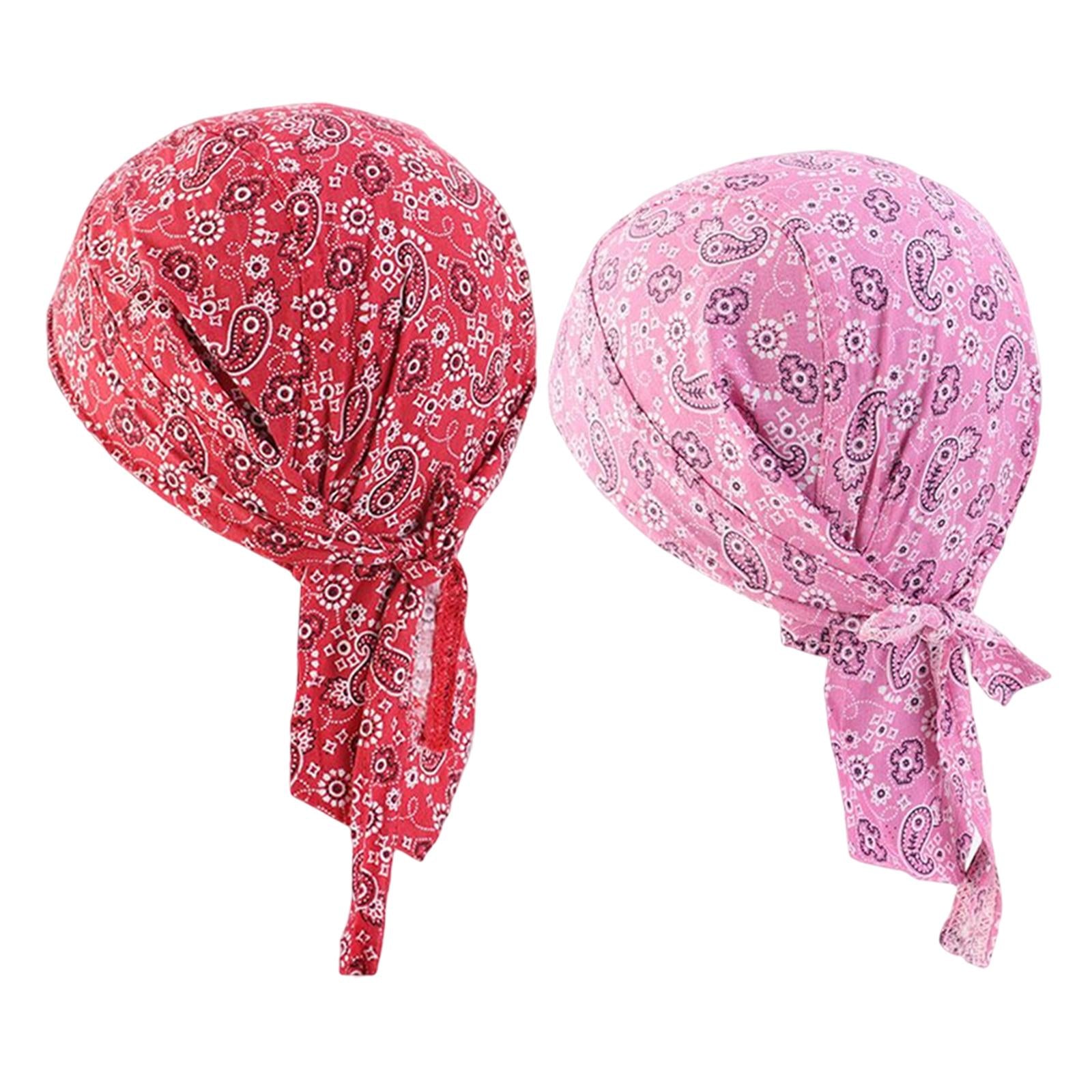 2Pcs Unisex Bandana Beanie Hat Men Women Headband for Fishing Outdoor Sport Pink and Wine Red