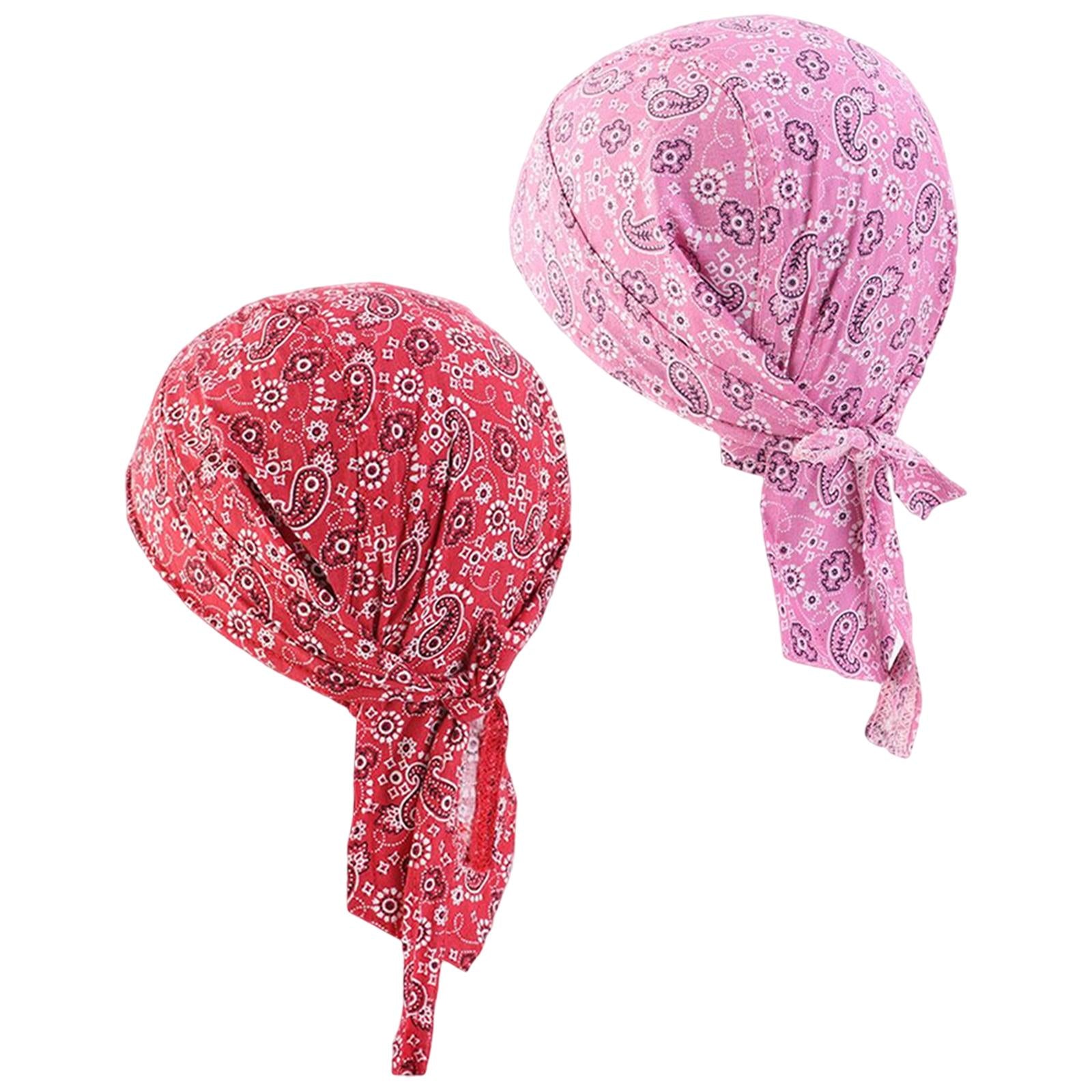 2Pcs Unisex Bandana Beanie Hat Men Women Headband for Fishing Outdoor Sport Pink and Wine Red