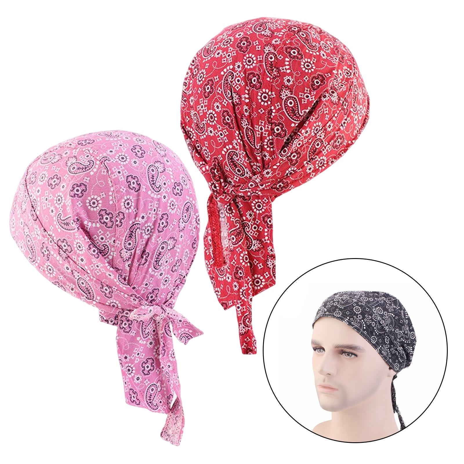 2Pcs Unisex Bandana Beanie Hat Men Women Headband for Fishing Outdoor Sport Pink and Wine Red