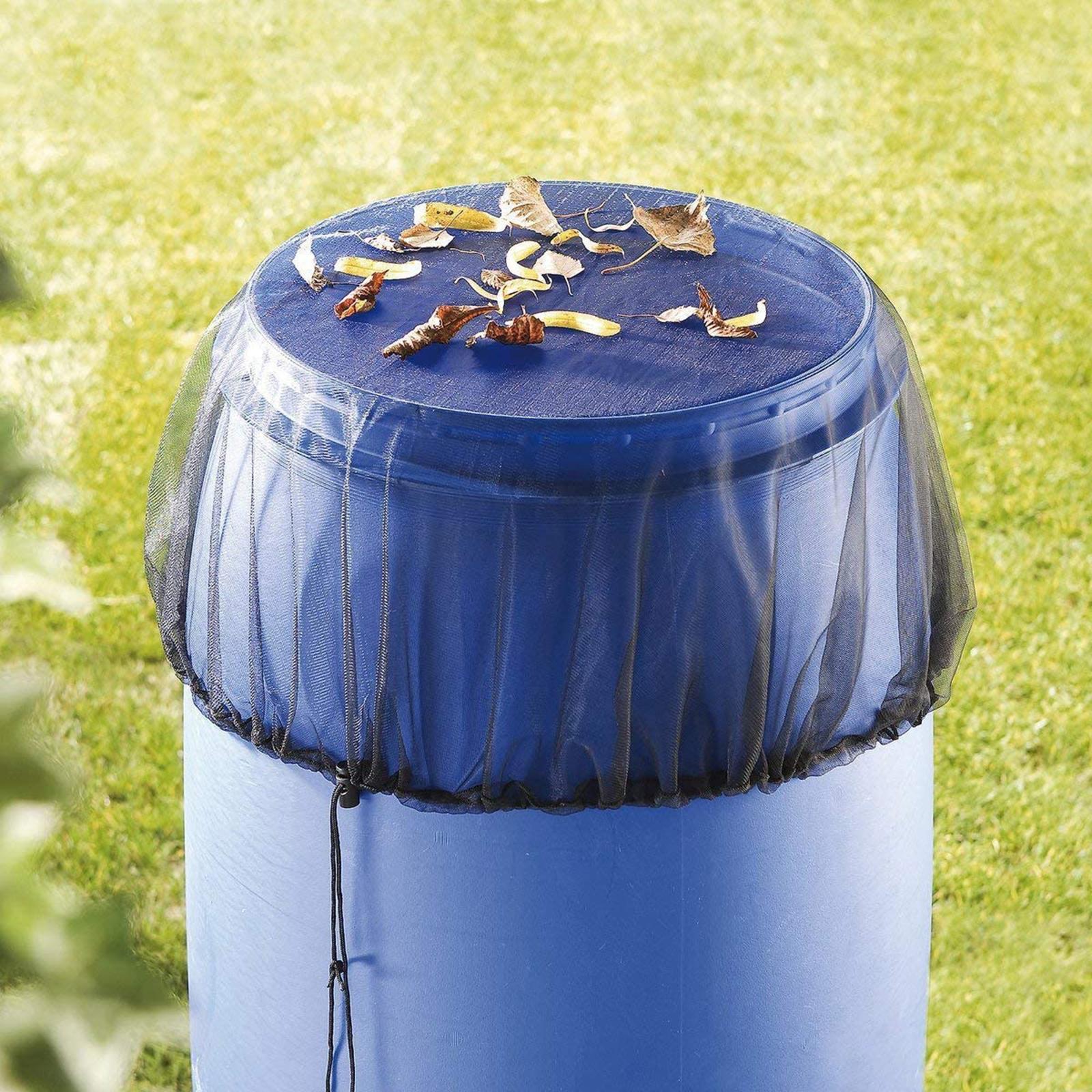 Rain Bucket Netting Screen Cover with Drawstring/ for Rain Barrels Outdoor