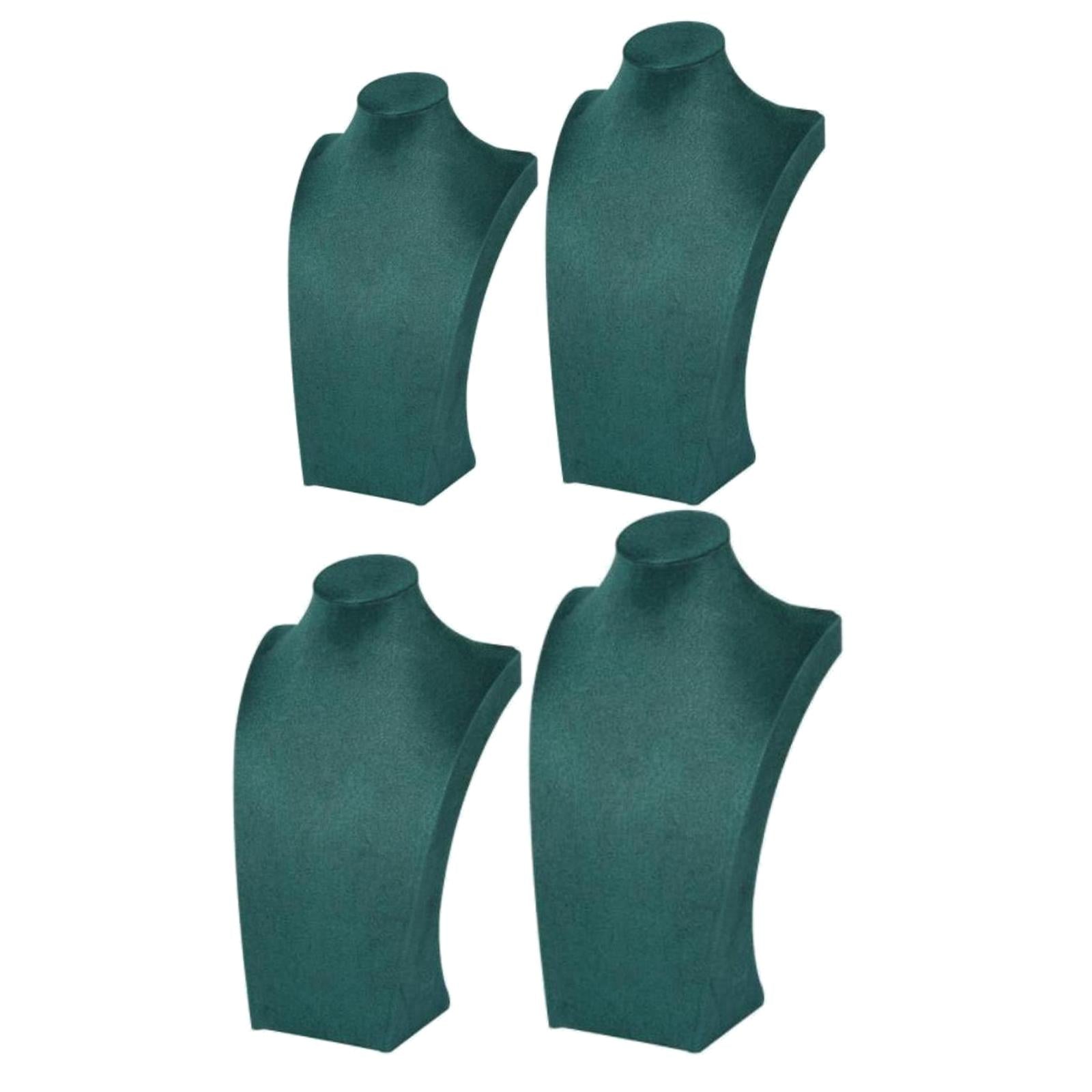 Velvet Necklace Stand Easel Bust Holder Mannequin Chain Display Organizer Green 20cm