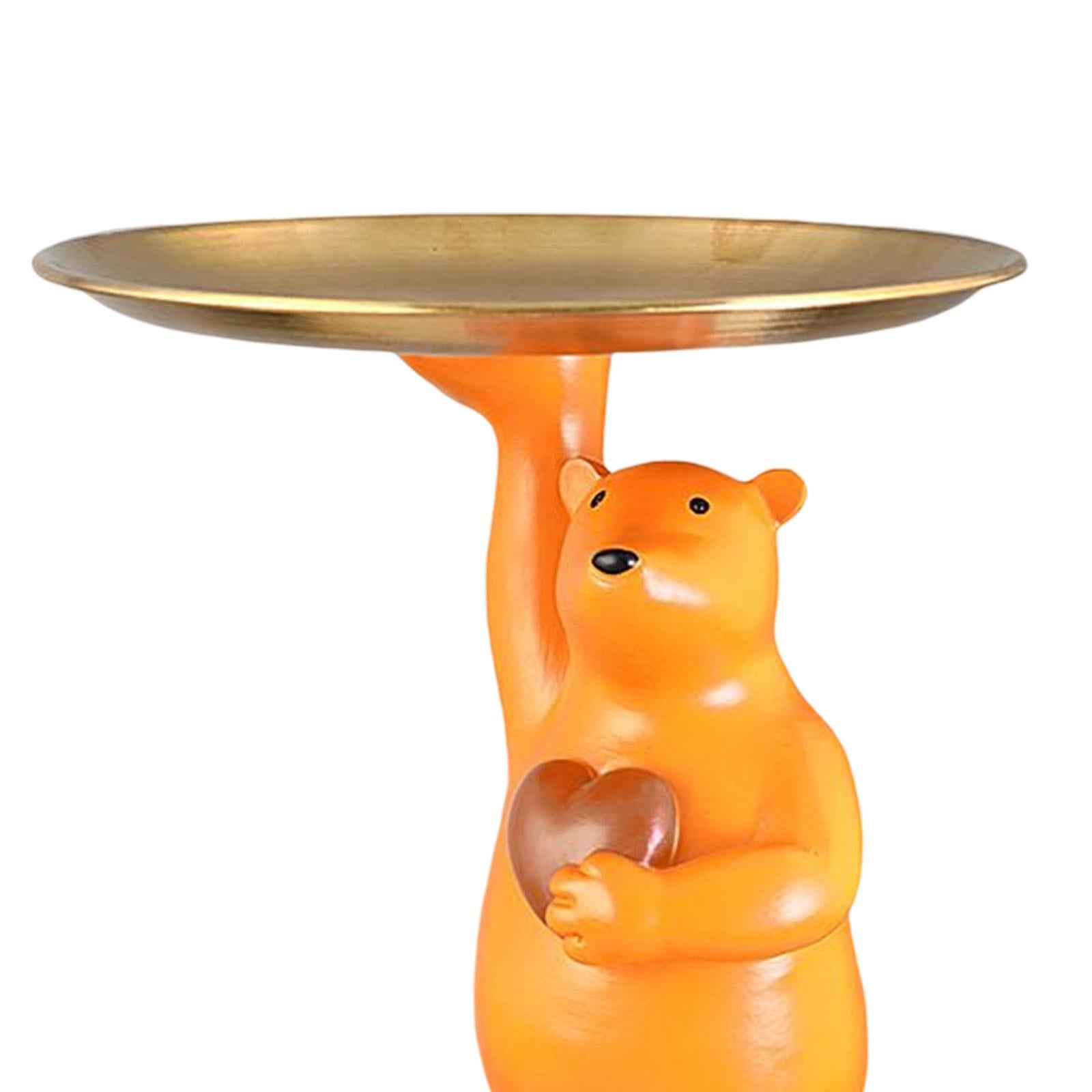 Nordic Style Polar Bear Statue Storage Tray for Entrance Dining Table Orange