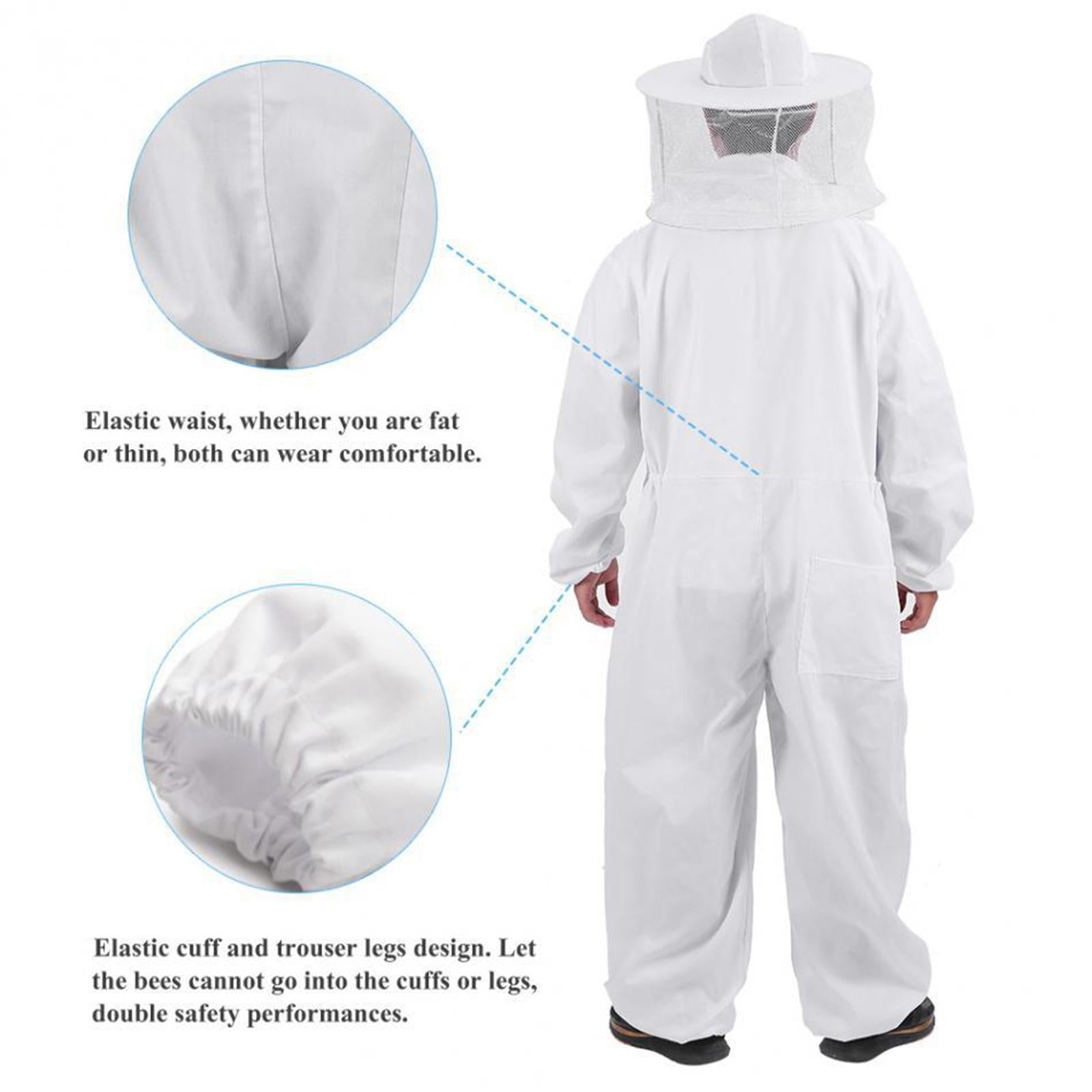 Full Body Anti bee Suit Beekeeping Clothes Cotton Veil Hood Protective