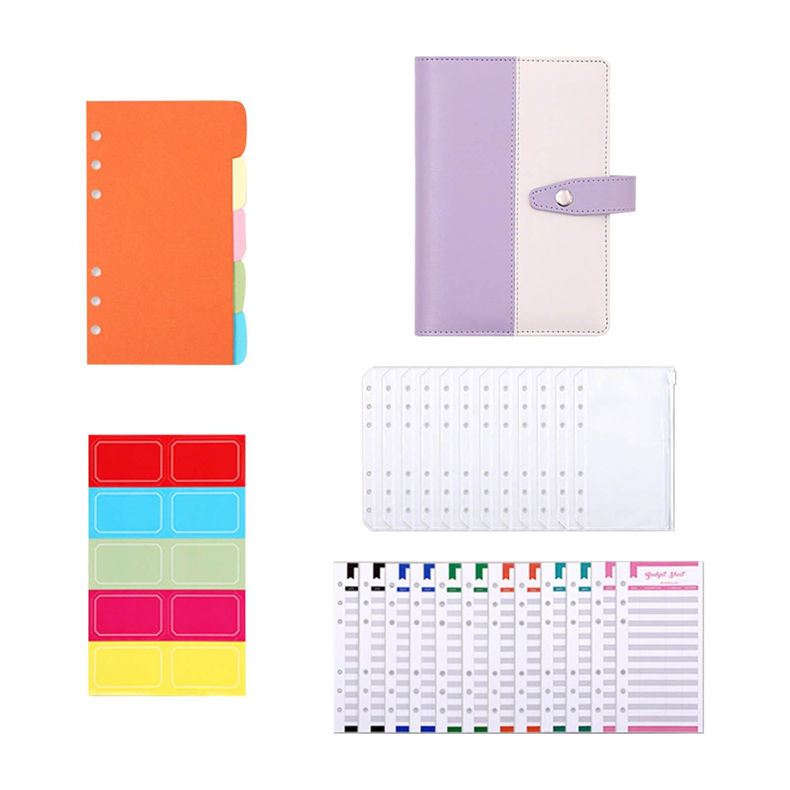 PU Leather A6 Budget Binder for Budgeting Expense Saving Travel and Diary Purple