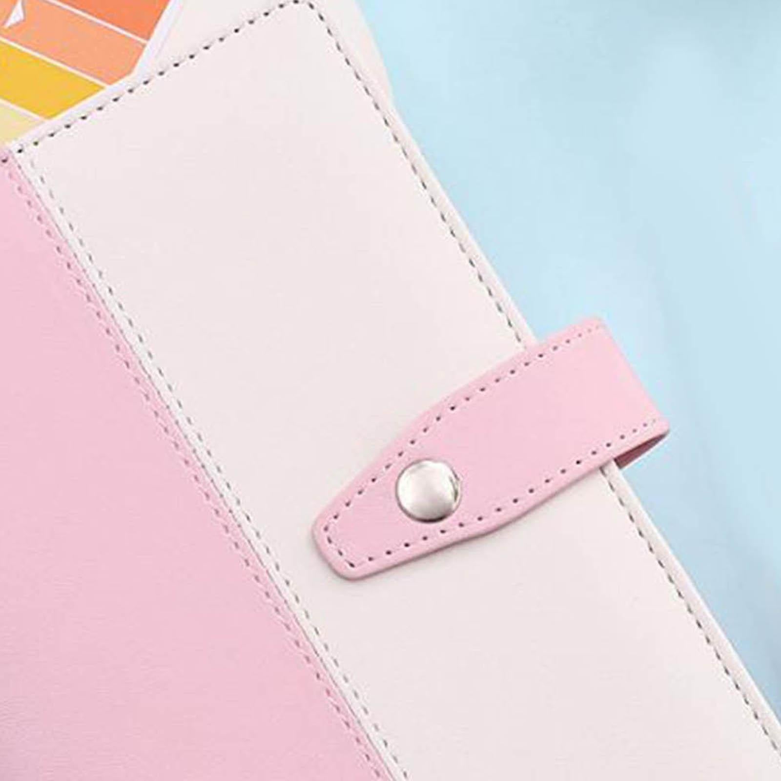 PU Leather A6 Budget Binder for Budgeting Expense Saving Travel and Diary Pink