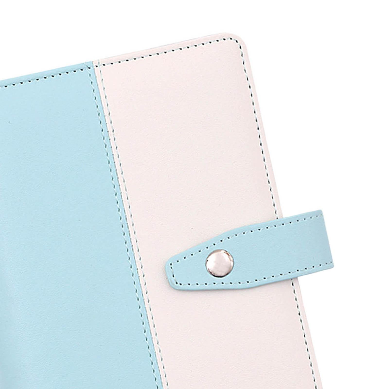 PU Leather A6 Budget Binder for Budgeting Expense Saving Travel and Diary Ligth Blue