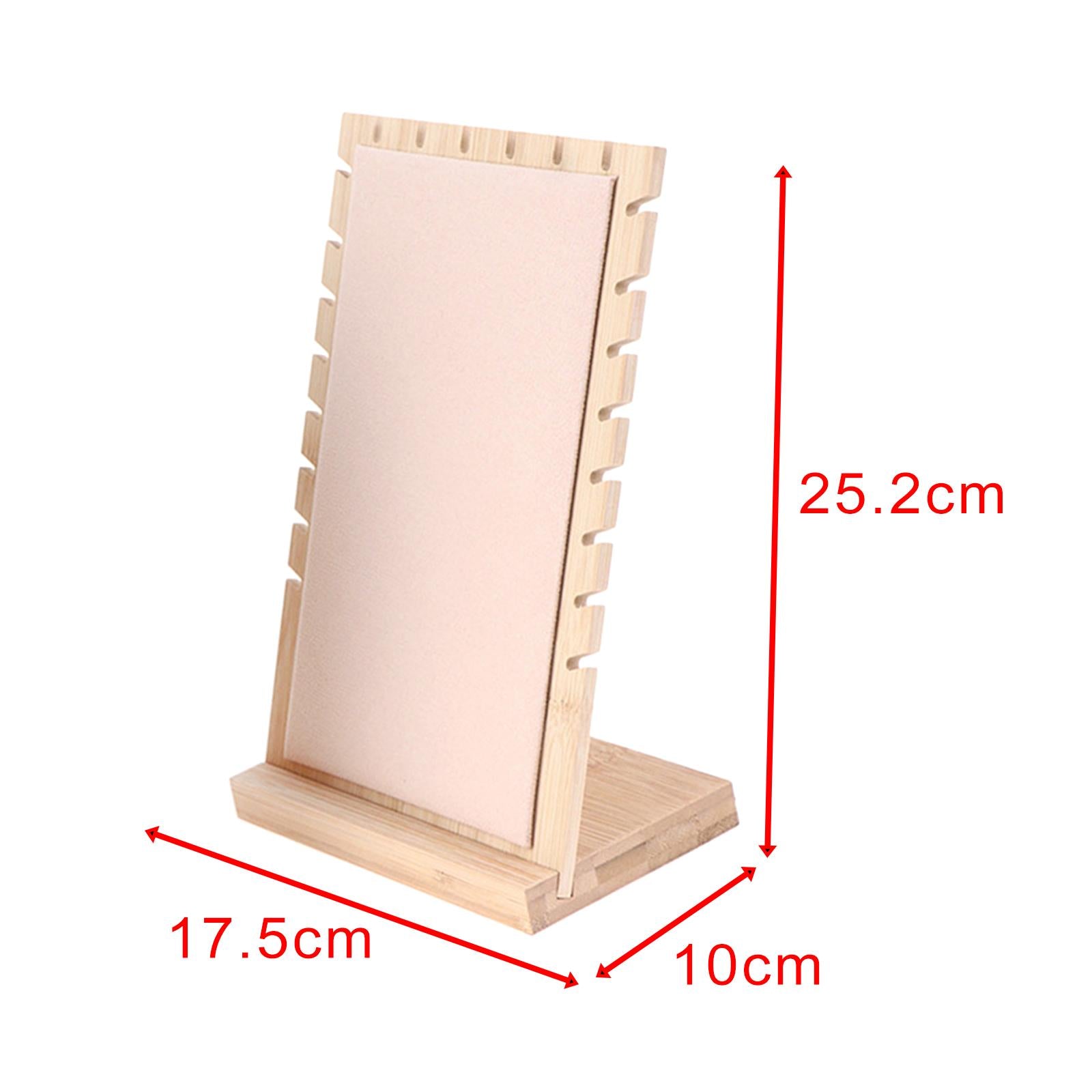 Jewelry Display Stand Wooden Plank Organizer for Pendant Counter Showcase Beige