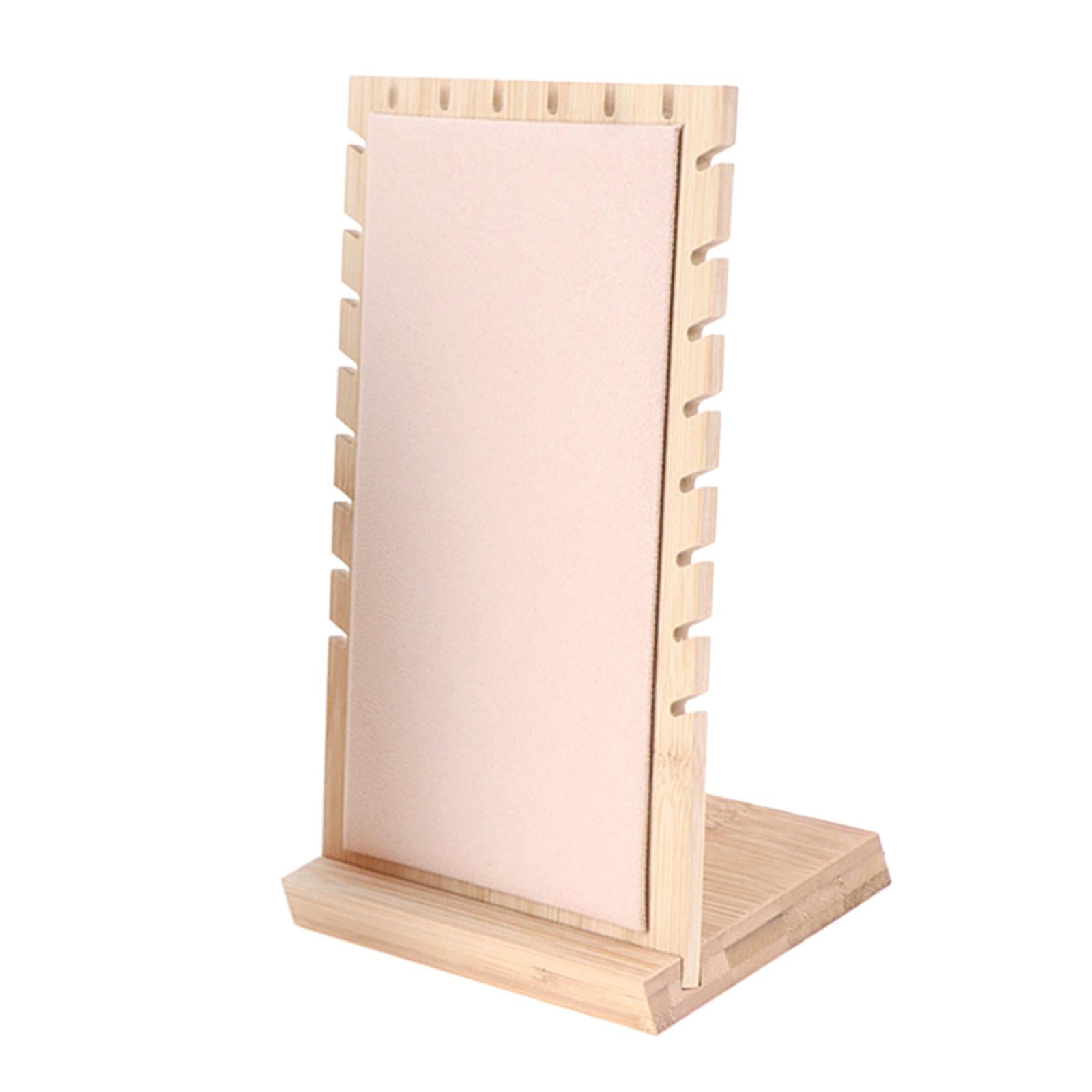 Jewelry Display Stand Wooden Plank Organizer for Pendant Counter Showcase Beige