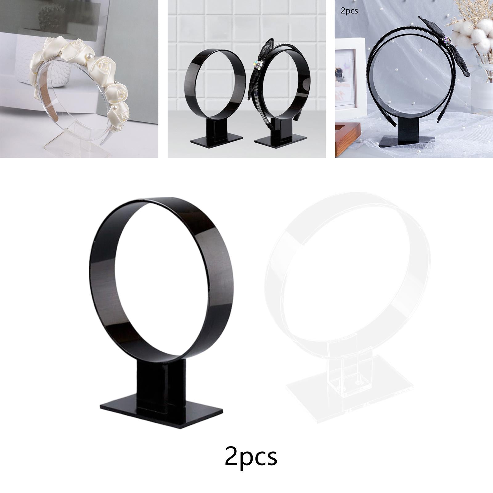 2x Headband Display Stand Gifts Acrylic for Retail Store Women Transparent