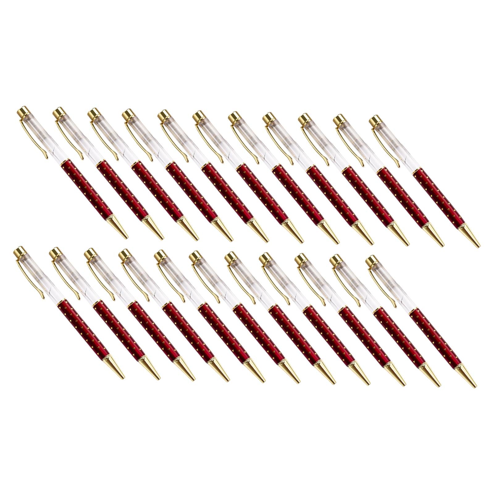 20 Pieces Empty Tube Floating DIY Metal Ballpoint Pen for Thanksgiving Burgundy