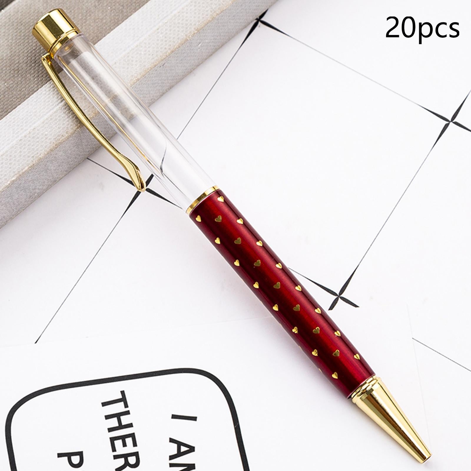 20 Pieces Empty Tube Floating DIY Metal Ballpoint Pen for Thanksgiving Burgundy