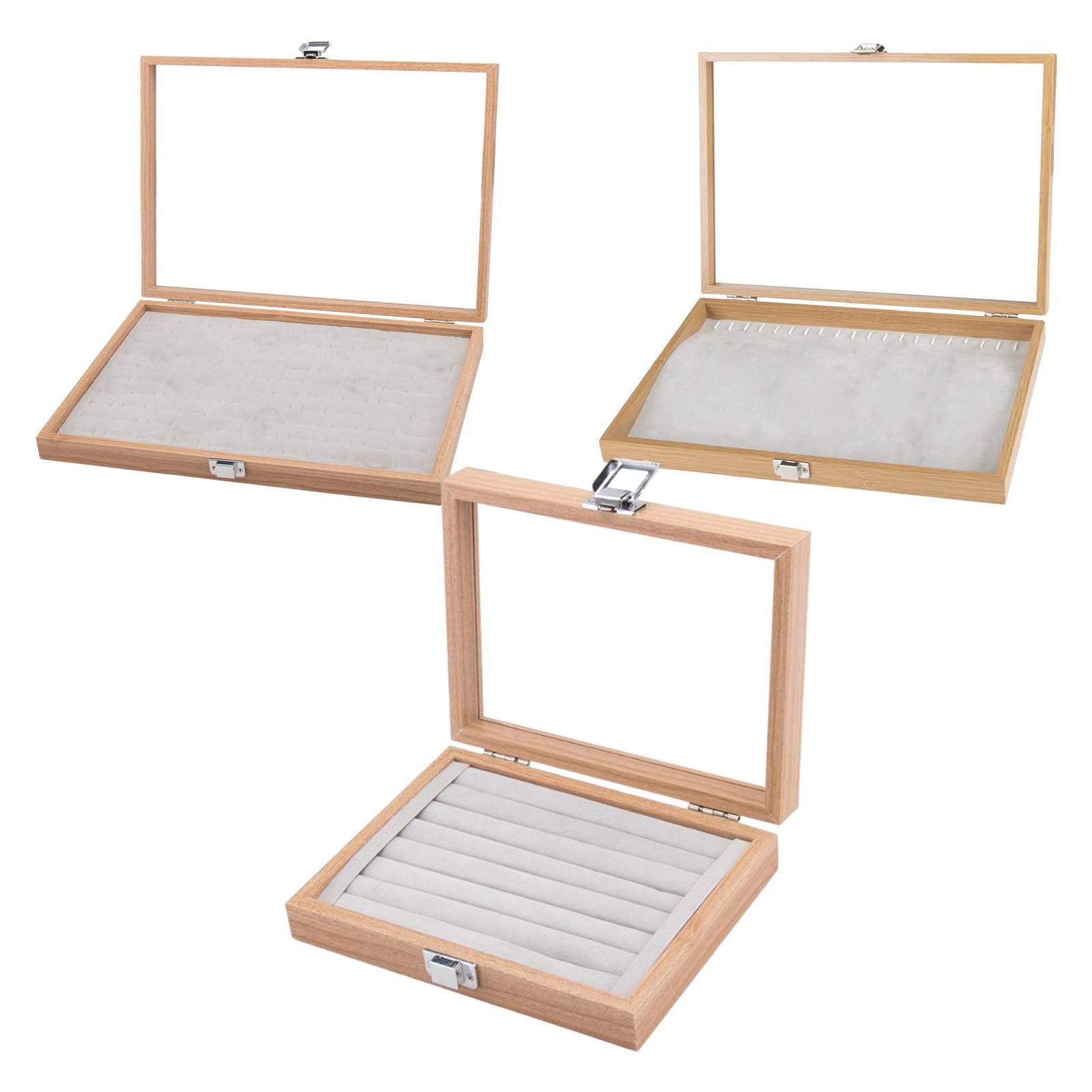 Fashion Showcase Display Holder Jewelry Organizer Box Storage Display Tray 8 Slots Jewelry Box