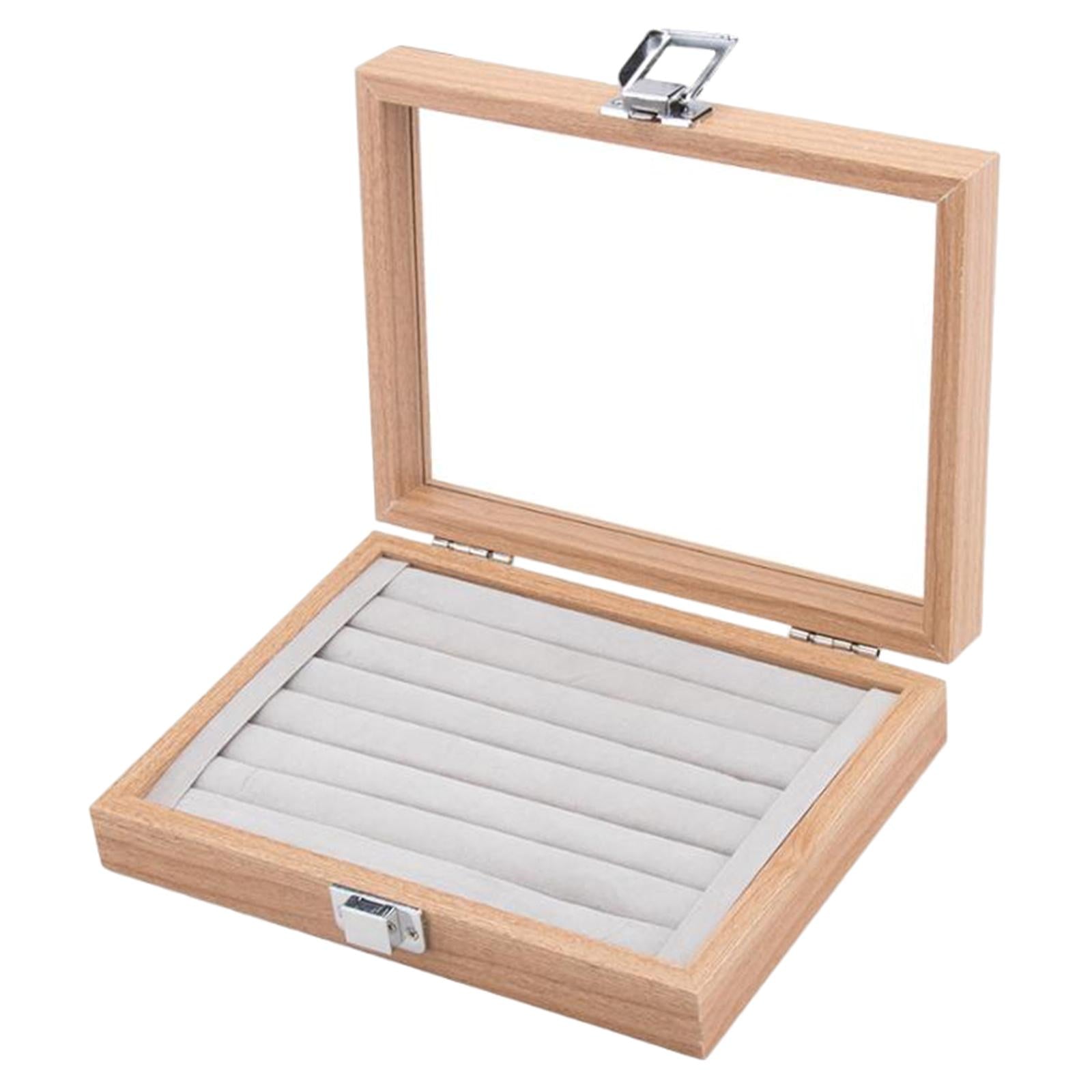 Fashion Showcase Display Holder Jewelry Organizer Box Storage Display Tray 8 Slots Jewelry Box