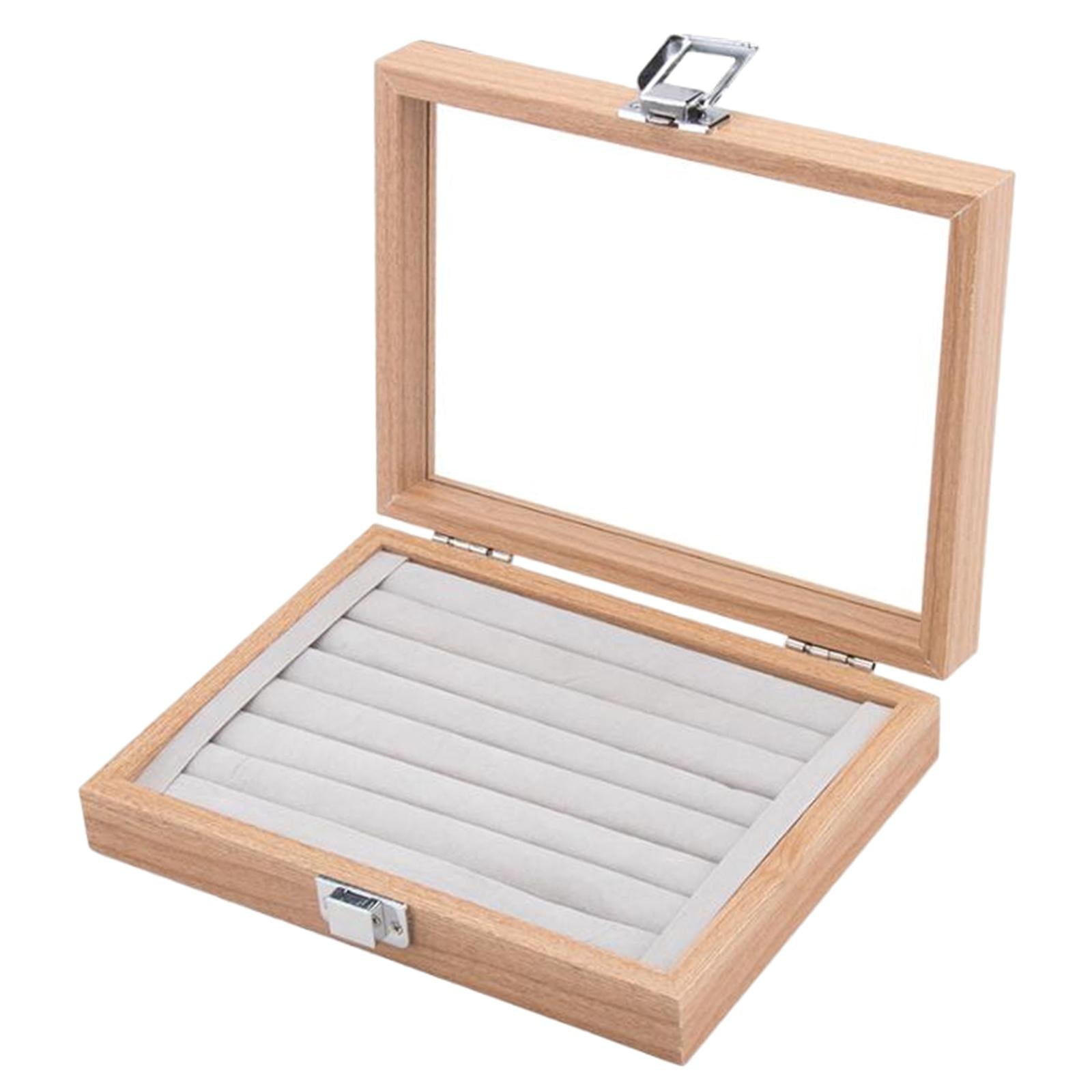 Fashion Showcase Display Holder Jewelry Organizer Box Storage Display Tray 8 Slots Jewelry Box