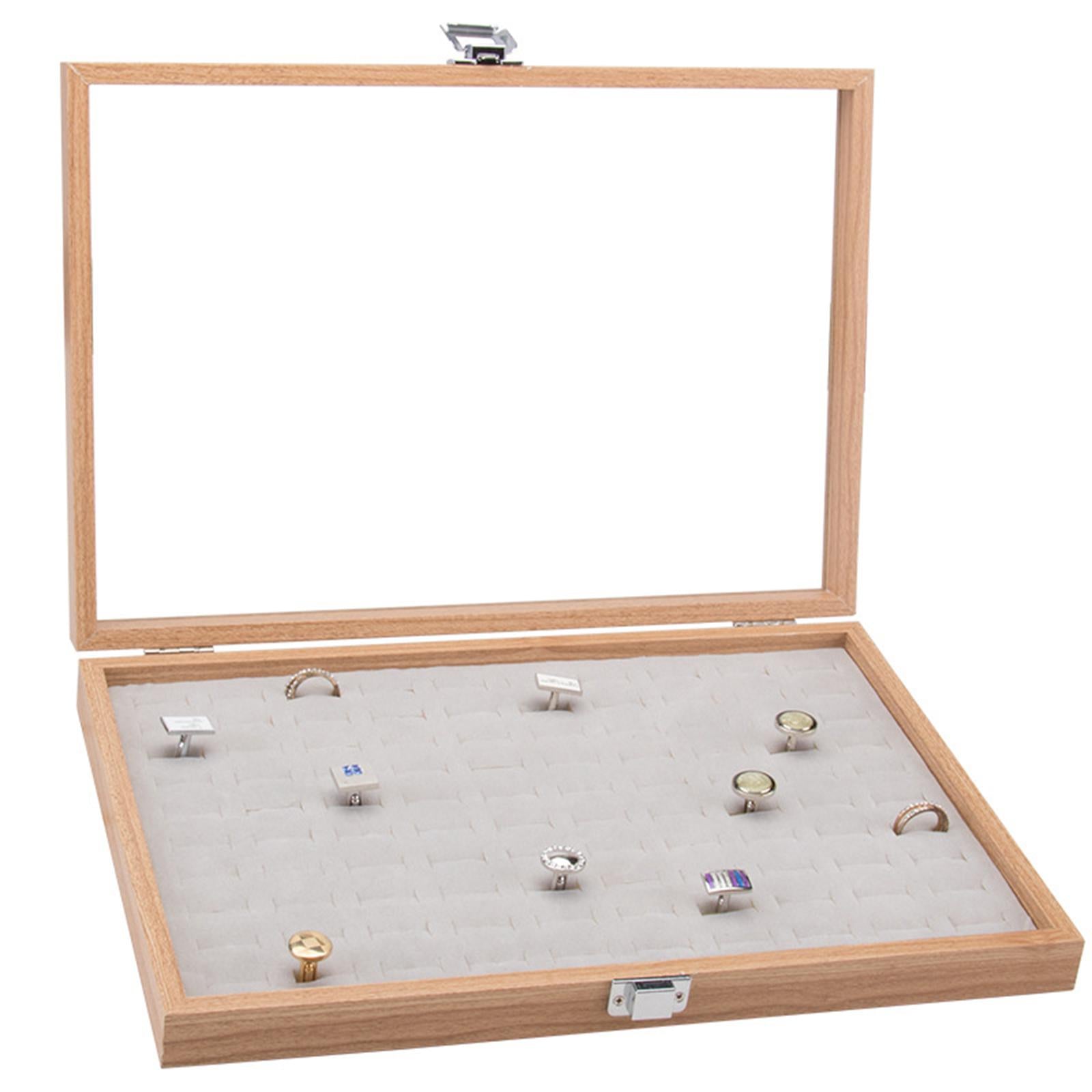 Fashion Showcase Display Holder Jewelry Organizer Box Storage Display Tray Hundreds Rings Box