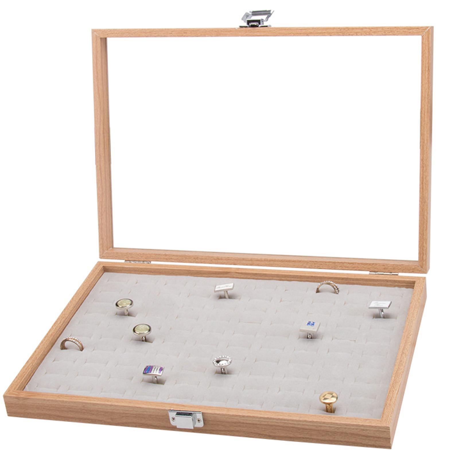 Fashion Showcase Display Holder Jewelry Organizer Box Storage Display Tray Hundreds Rings Box