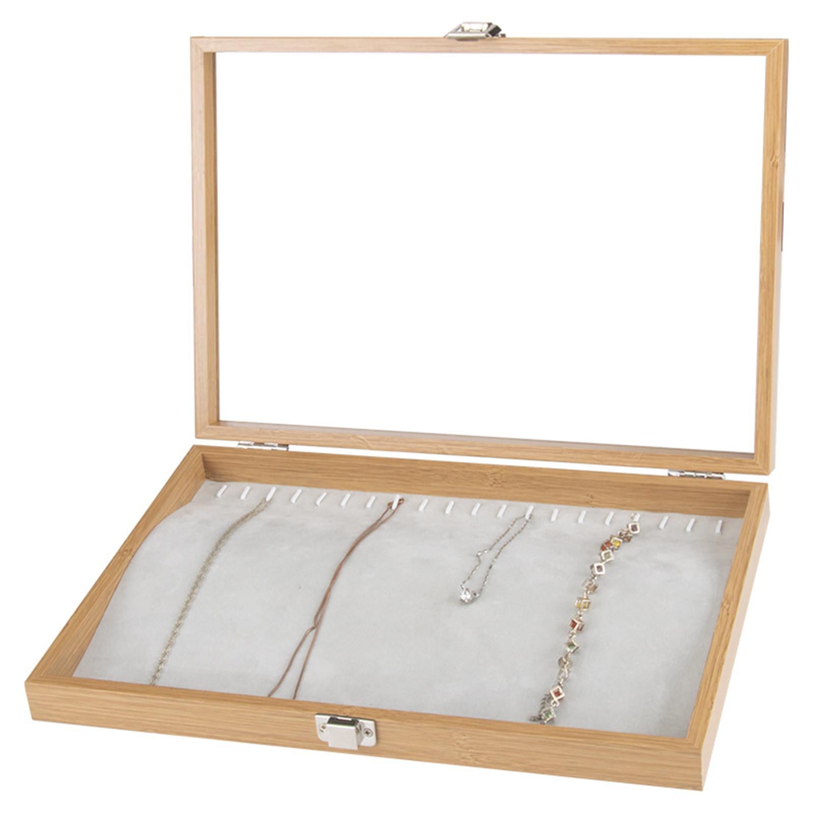 Fashion Showcase Display Holder Jewelry Organizer Box Storage Display Tray 20 Necklace Displays