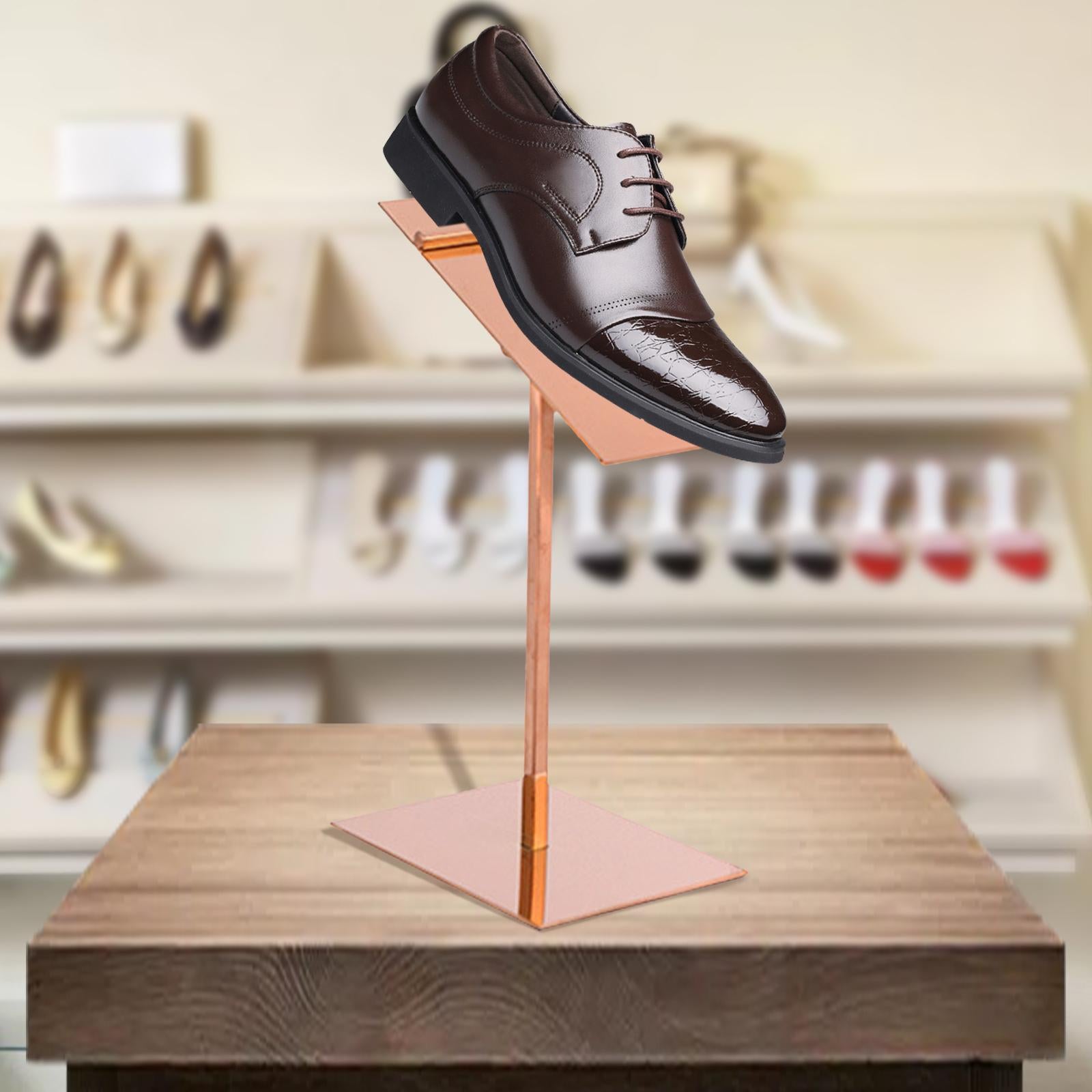 Stainless Steel Shoe Display Rack Stands for Display Clothing Shopping Rose gold high shelf