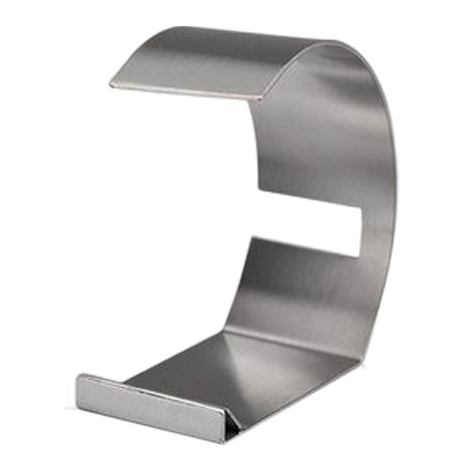 Stainless Steel Belt Display Stand Curved Rack for Home Use Brushed Grey