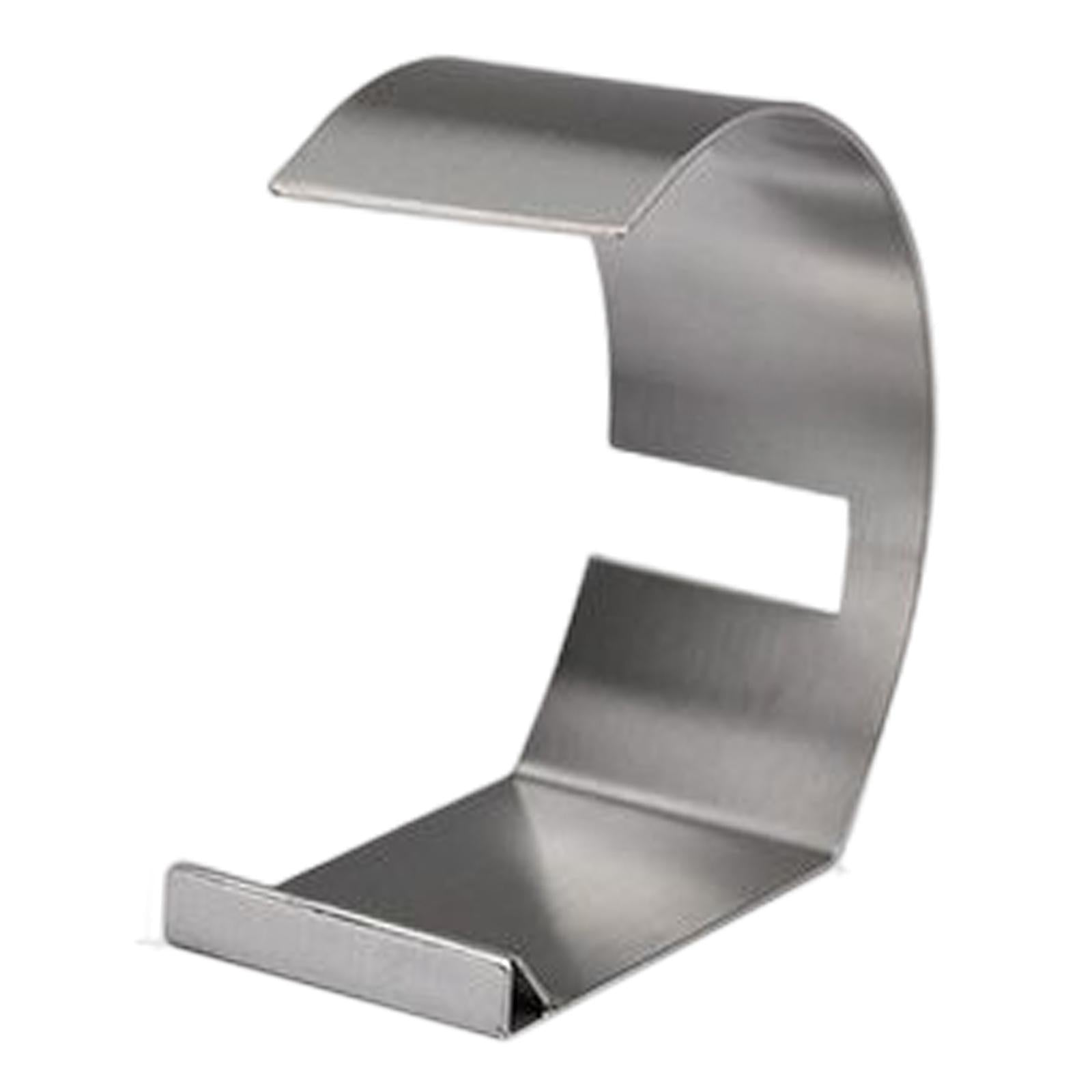 Stainless Steel Belt Display Stand Curved Rack for Home Use Brushed Grey