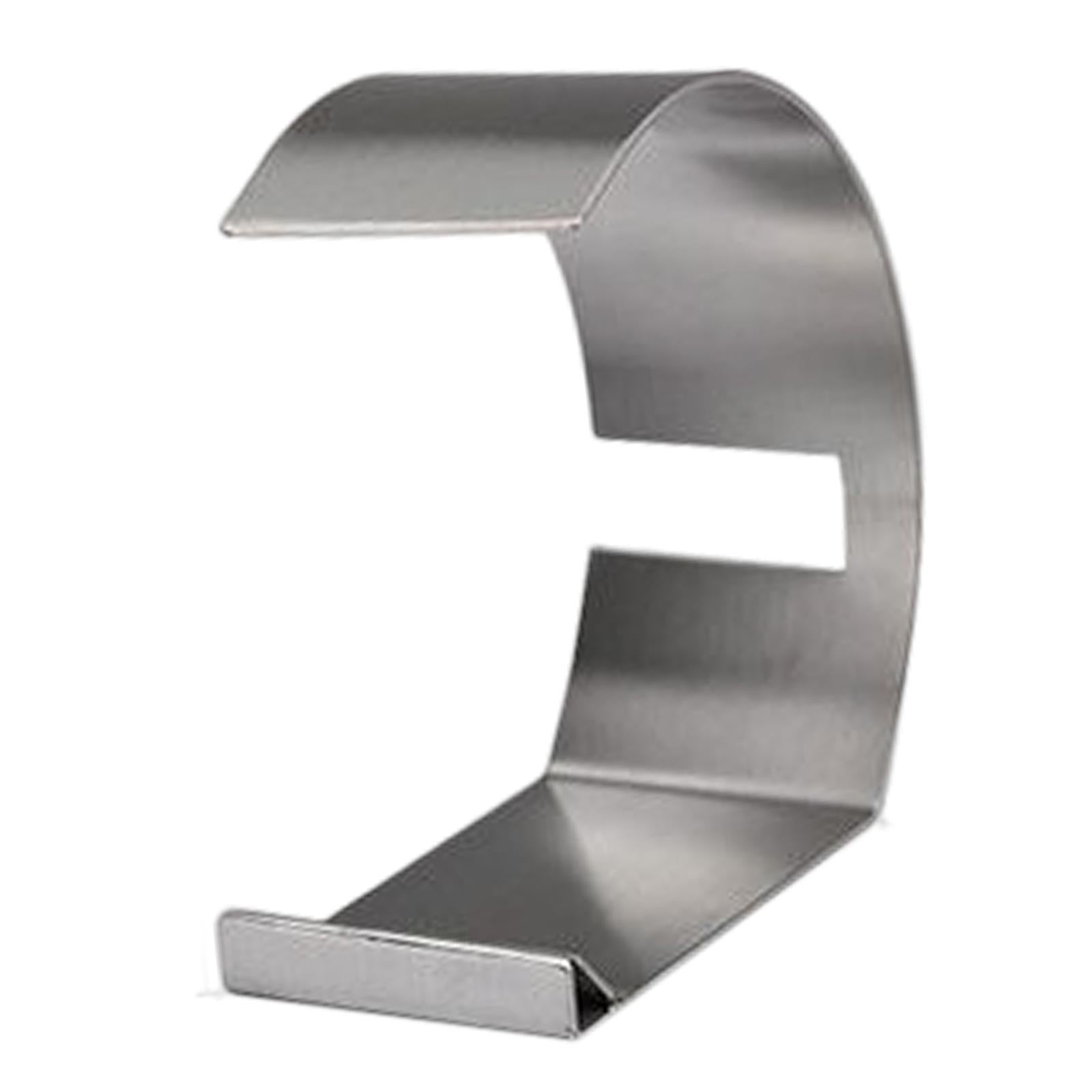 Stainless Steel Belt Display Stand Curved Rack for Home Use Brushed Grey