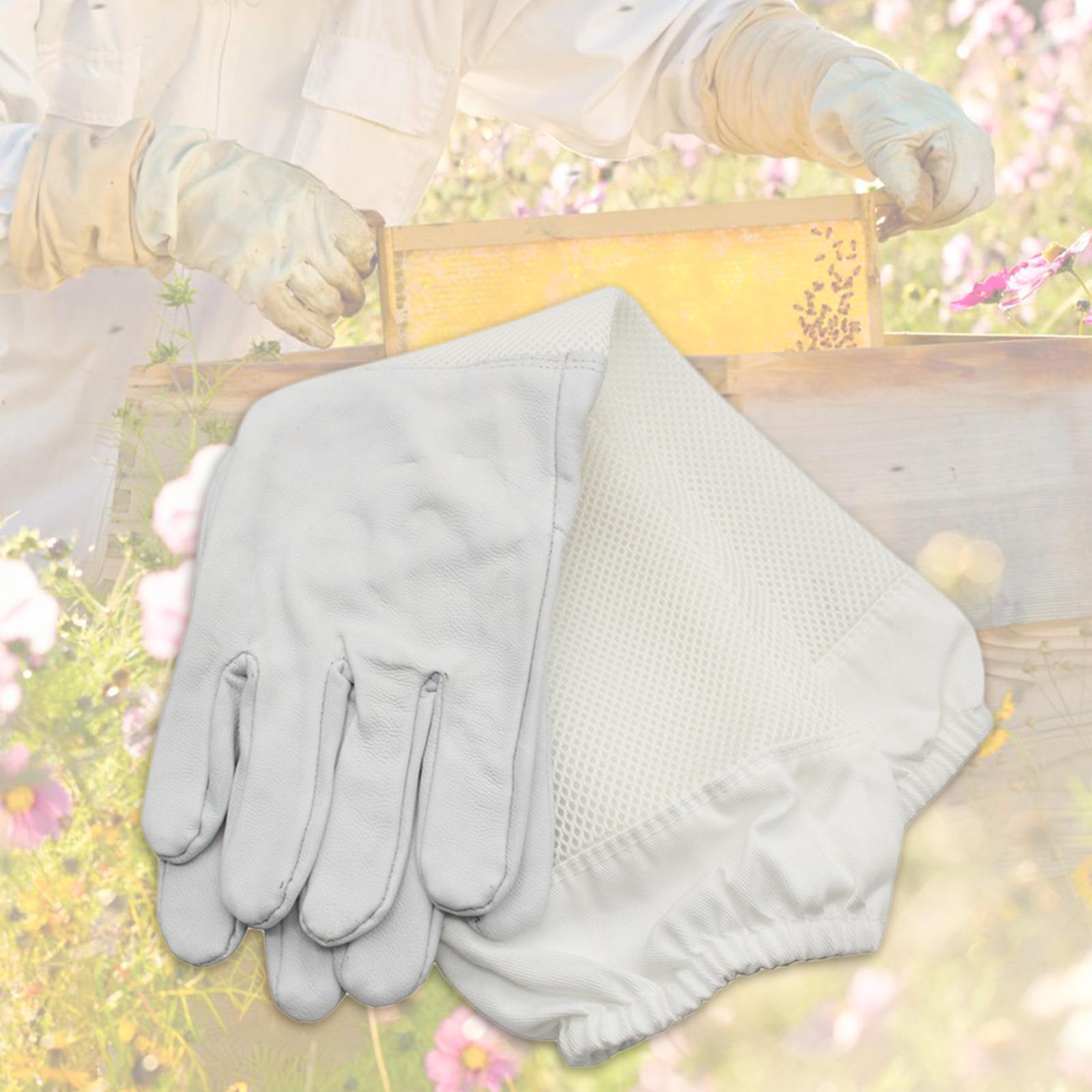 Beekeeping Gloves Beekeeper Gloves for Garden Work Cactus Rose Pruning White