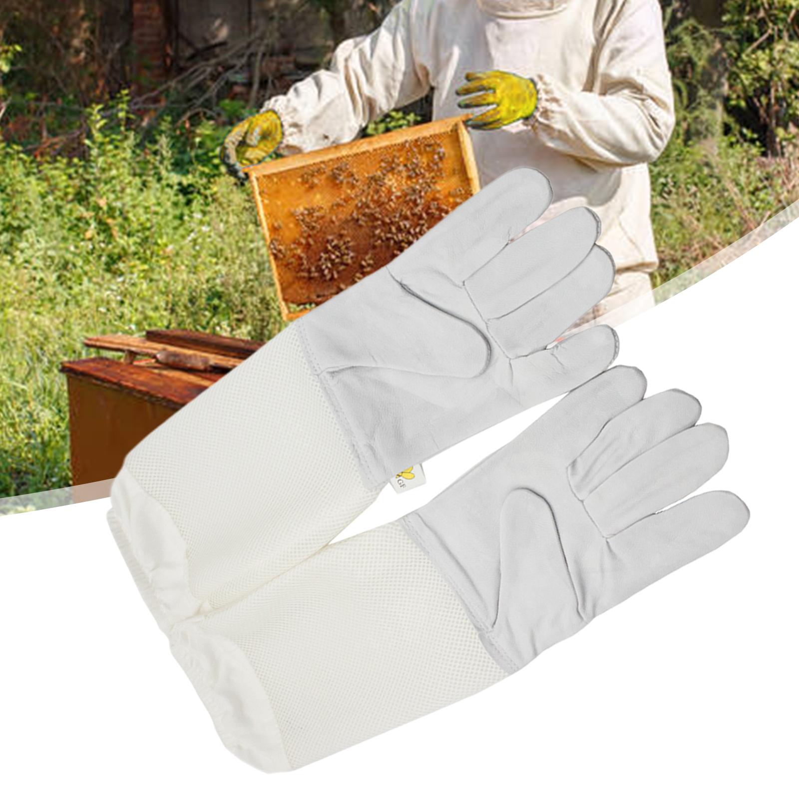 Beekeeping Gloves Beekeeper Gloves for Garden Work Cactus Rose Pruning White