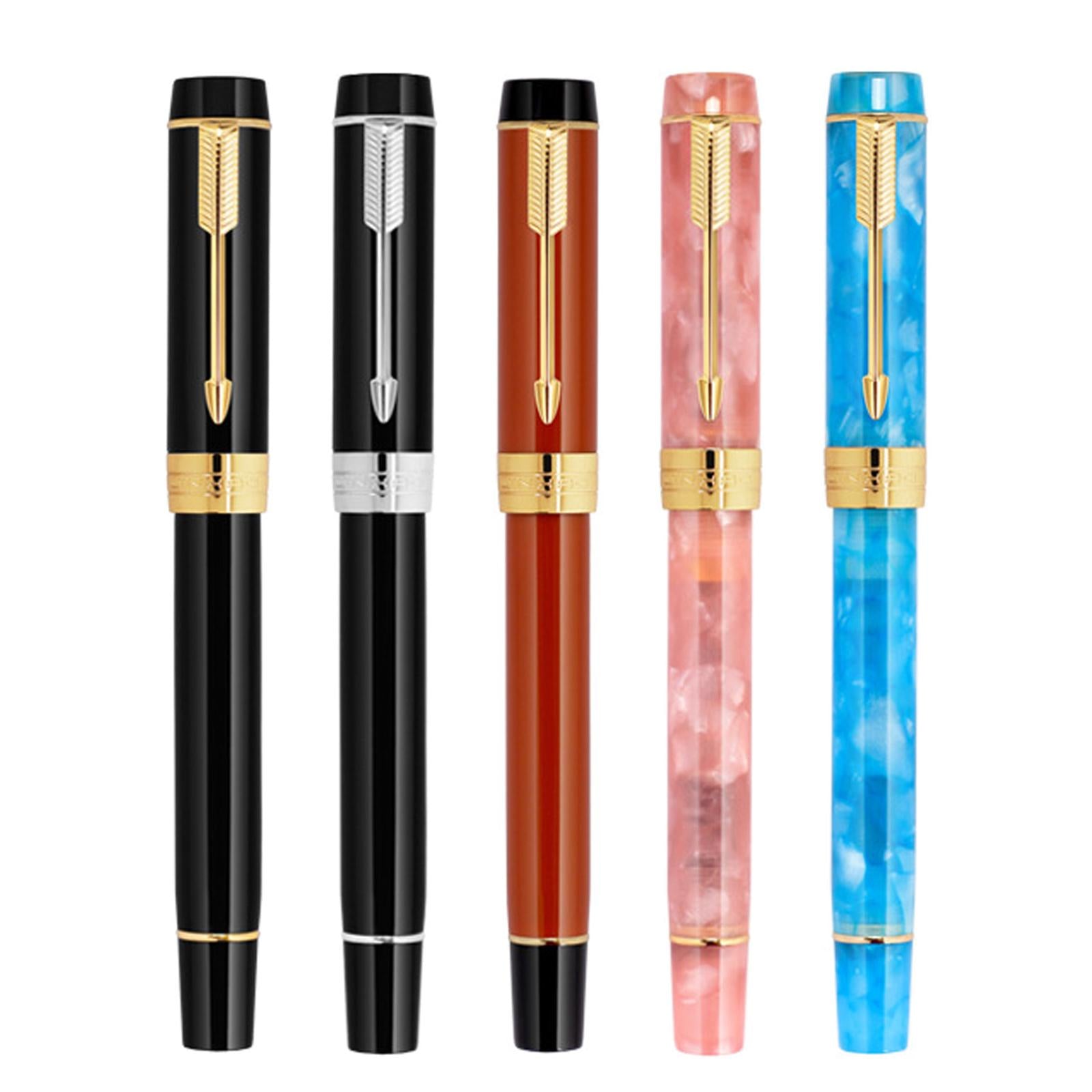 Fountain Pen 26 Fine Nib Left Right Hand Writing Instrument Black Gold