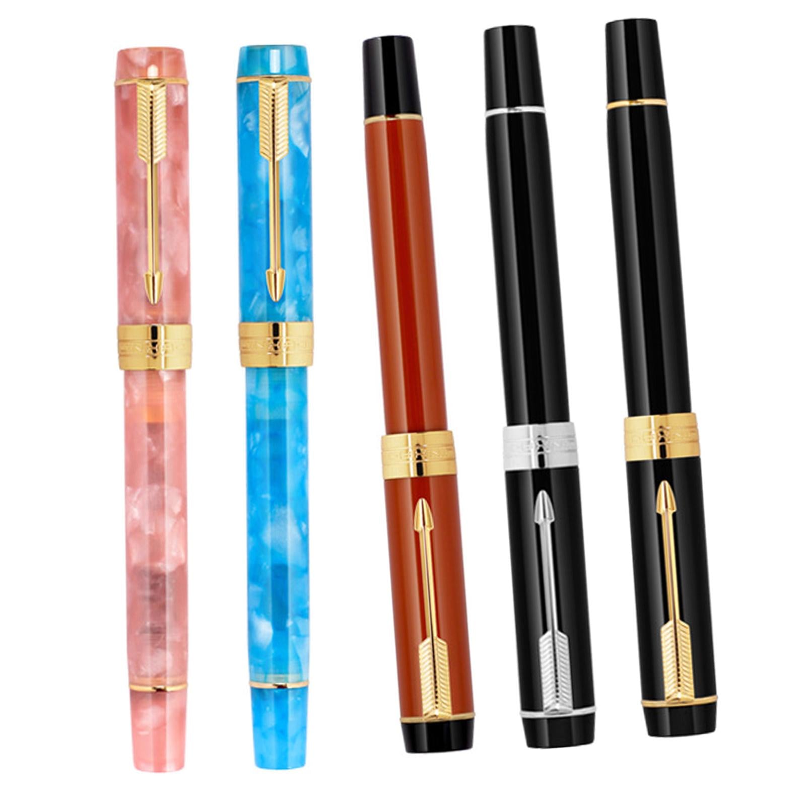 Fountain Pen 26 Fine Nib Left Right Hand Writing Instrument Black Gold