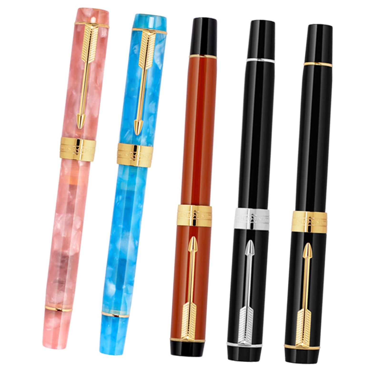 Fountain Pen 26 Fine Nib Left Right Hand Writing Instrument Black Gold