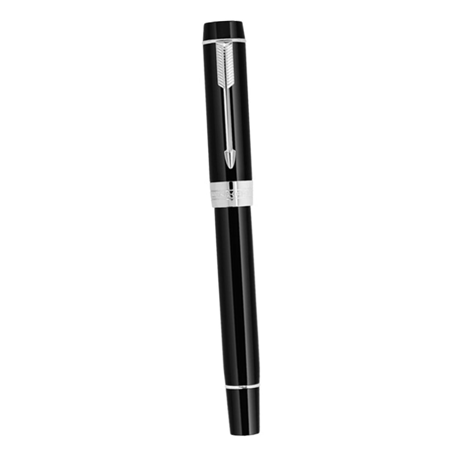 Fountain Pen 26 Fine Nib Left Right Hand Writing Instrument Black Silver
