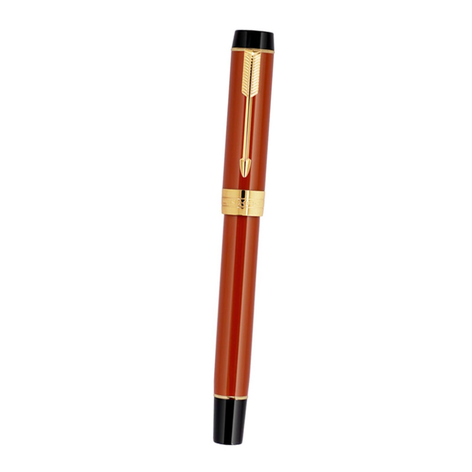 Fountain Pen 26 Fine Nib Left Right Hand Writing Instrument Orange Red