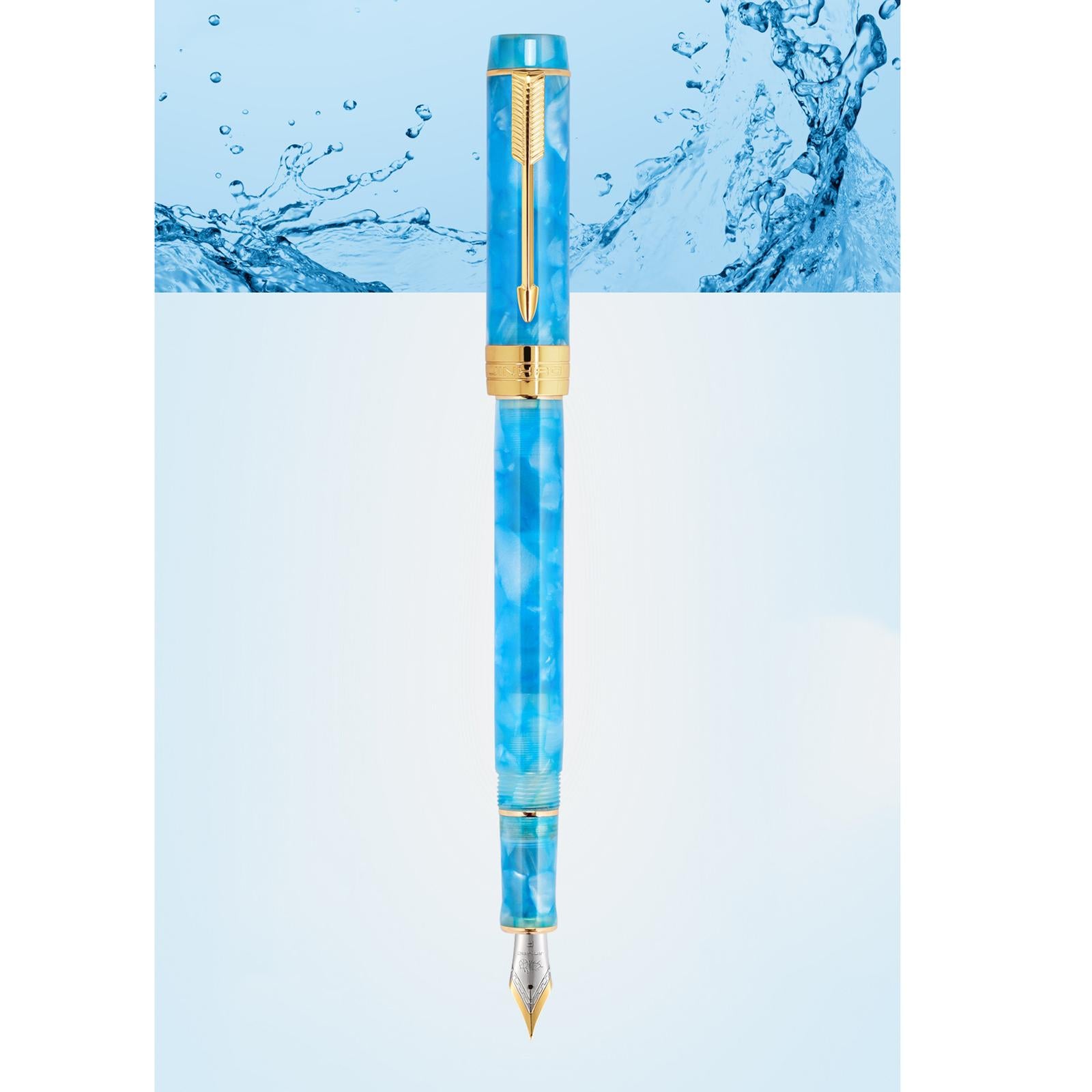 Fountain Pen 26 Fine Nib Left Right Hand Writing Instrument Blue