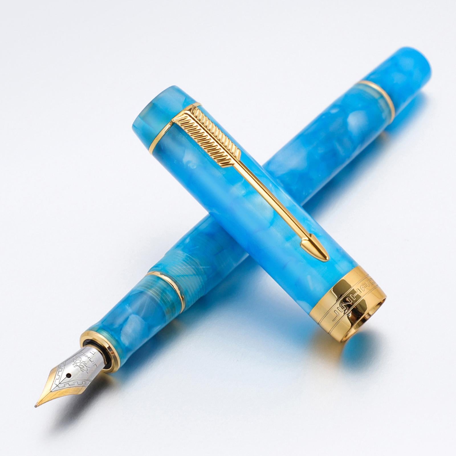 Fountain Pen 26 Fine Nib Left Right Hand Writing Instrument Blue