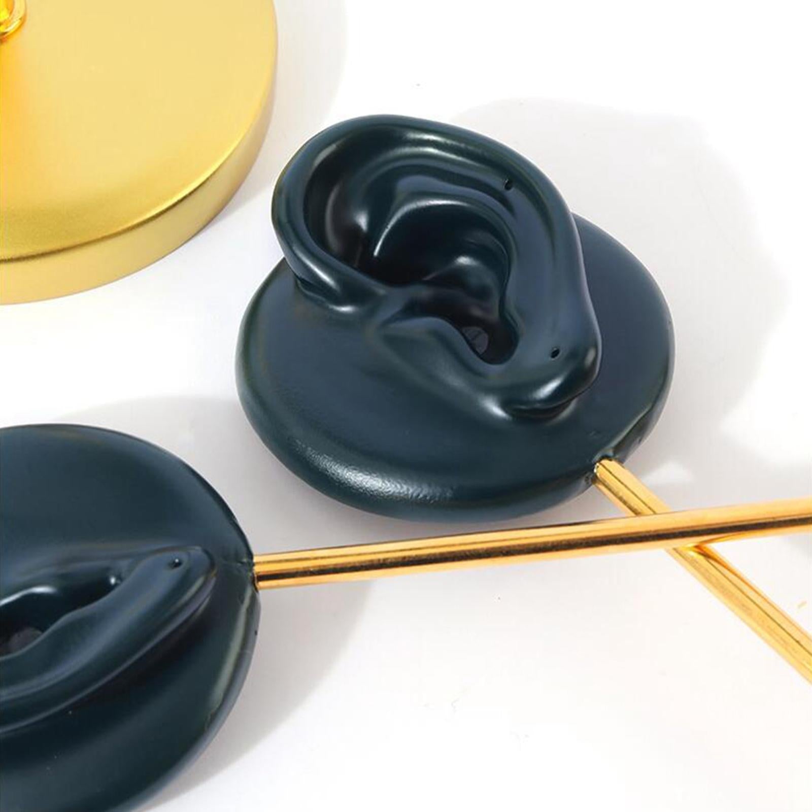 3 Pieces Resin Head Bust & Ear Jewelry Stand Set Elegant Organizer for Shop