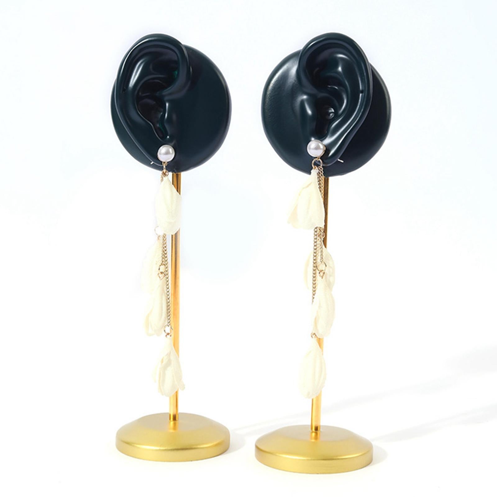 3 Pieces Resin Head Bust & Ear Jewelry Stand Set Elegant Organizer for Shop