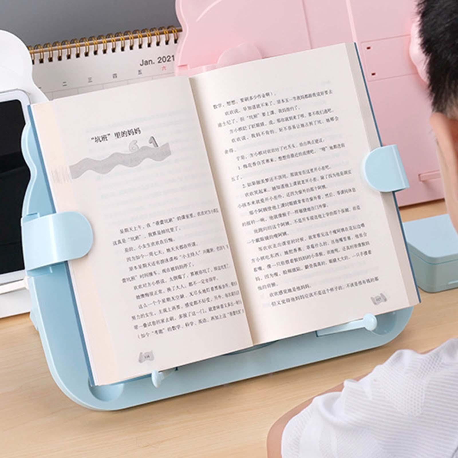 Book Stand Reading Rest Lightweight Adjustable Sturdy for Reading Documents Blue
