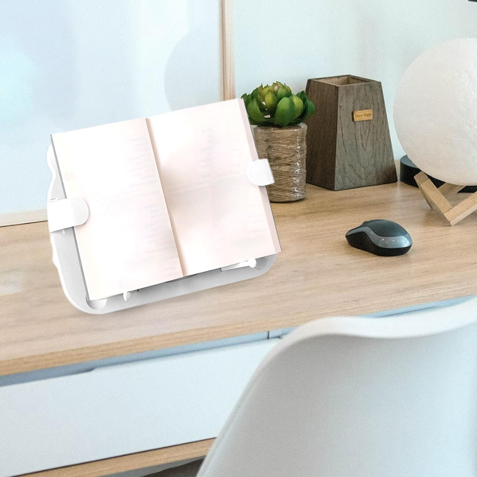 Book Stand Reading Rest Lightweight Adjustable Sturdy for Reading Documents White