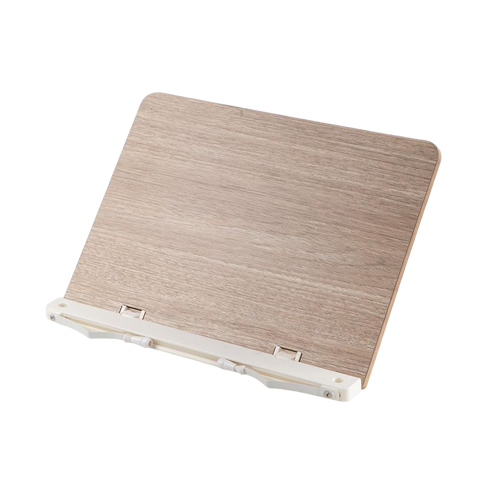 Bamboo Book Stand with Page Holder Clips Recipe Book Holder for Documents M