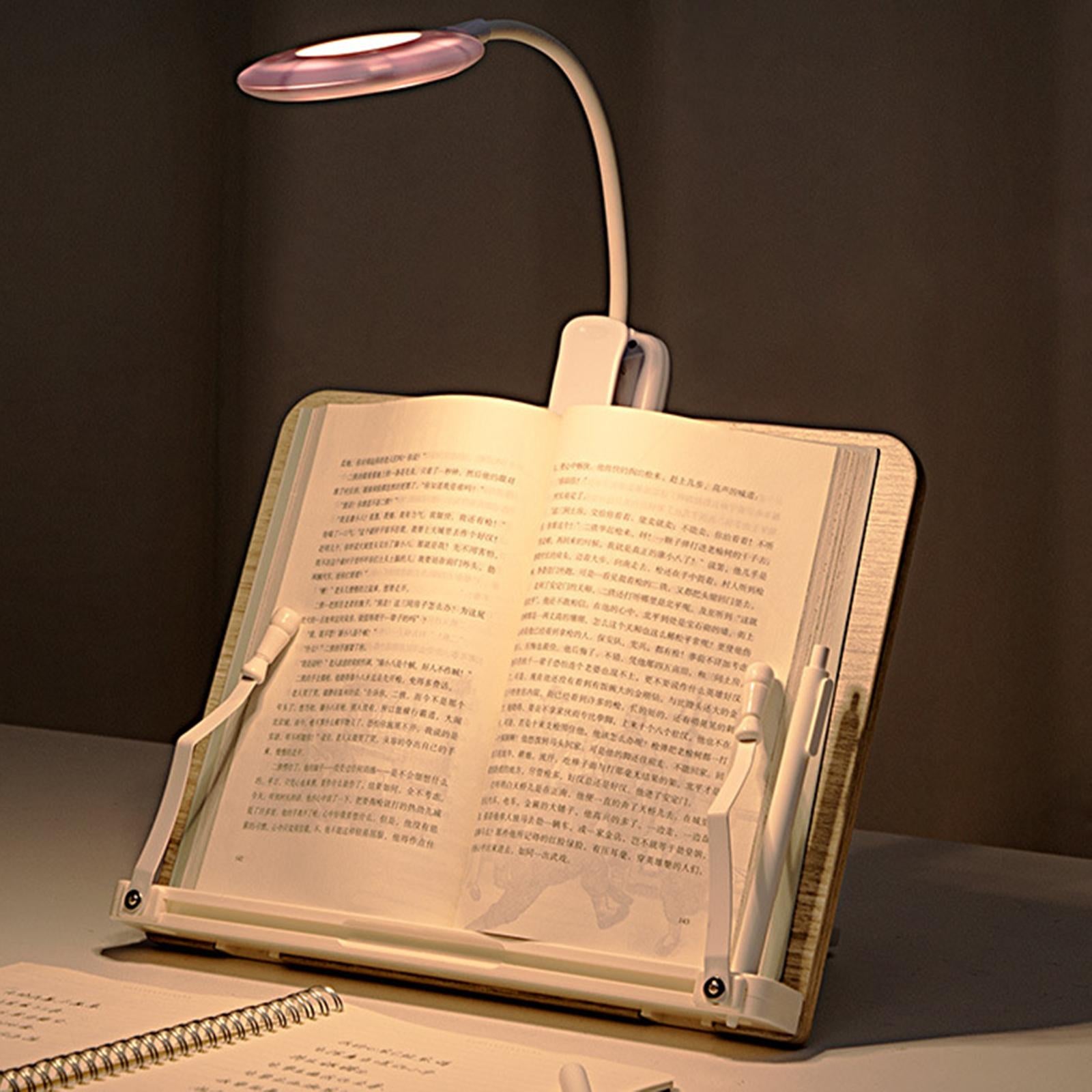 Bamboo Book Stand with Page Holder Clips Recipe Book Holder for Documents M
