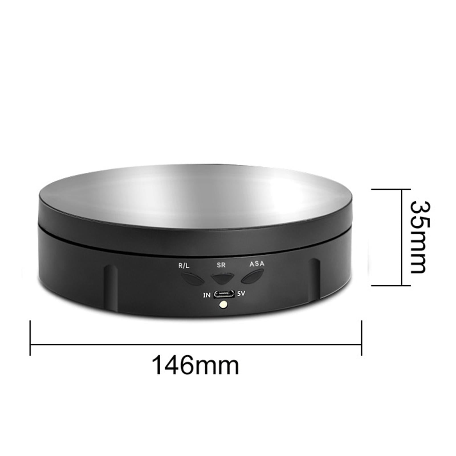 Electronic 360 Degree Rotating Turntable Jewelry Holder for Jewelry Cake Black