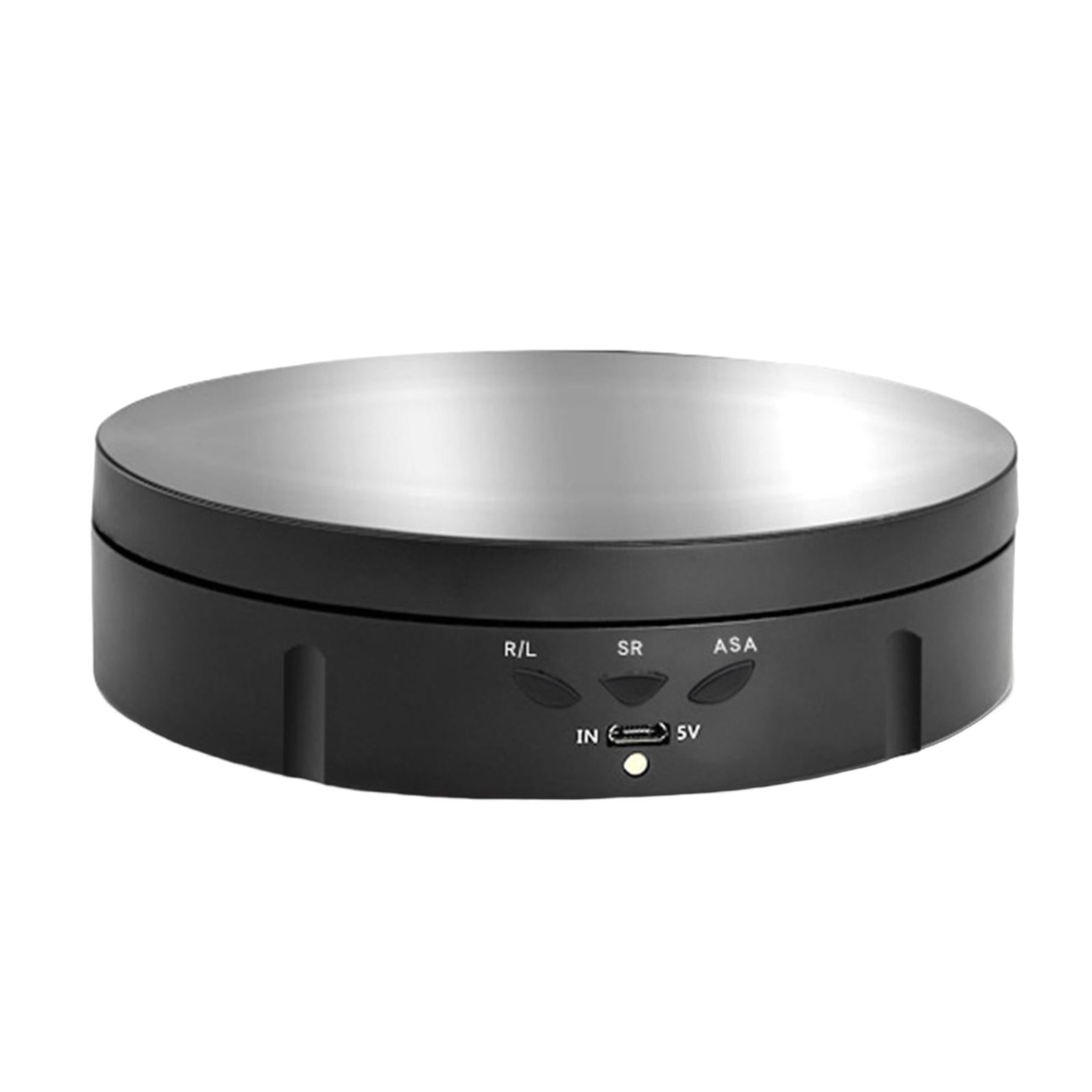 Electronic 360 Degree Rotating Turntable Jewelry Holder for Jewelry Cake Black